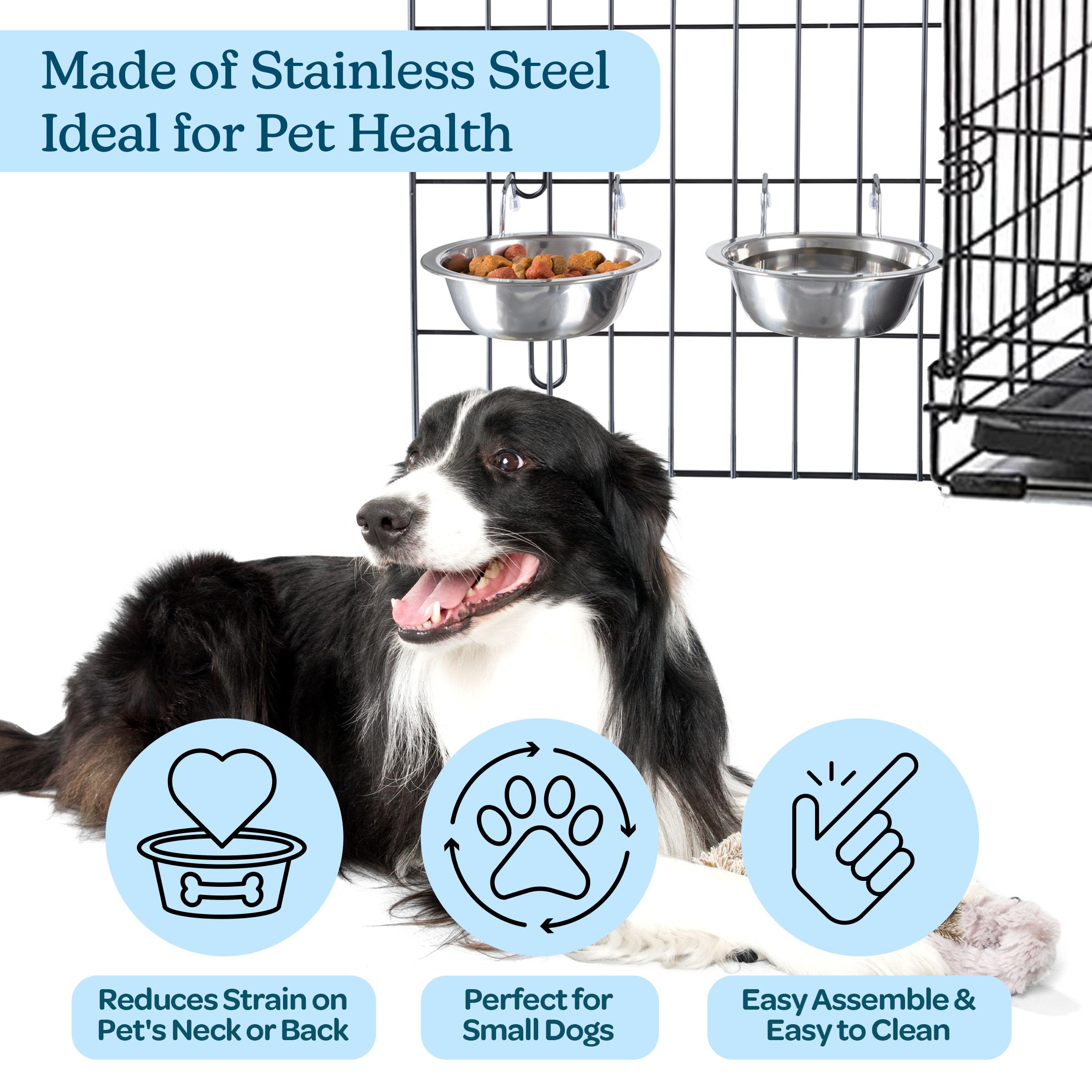 PETMAKER tazones elevados de acero para mayor comodidad al comer