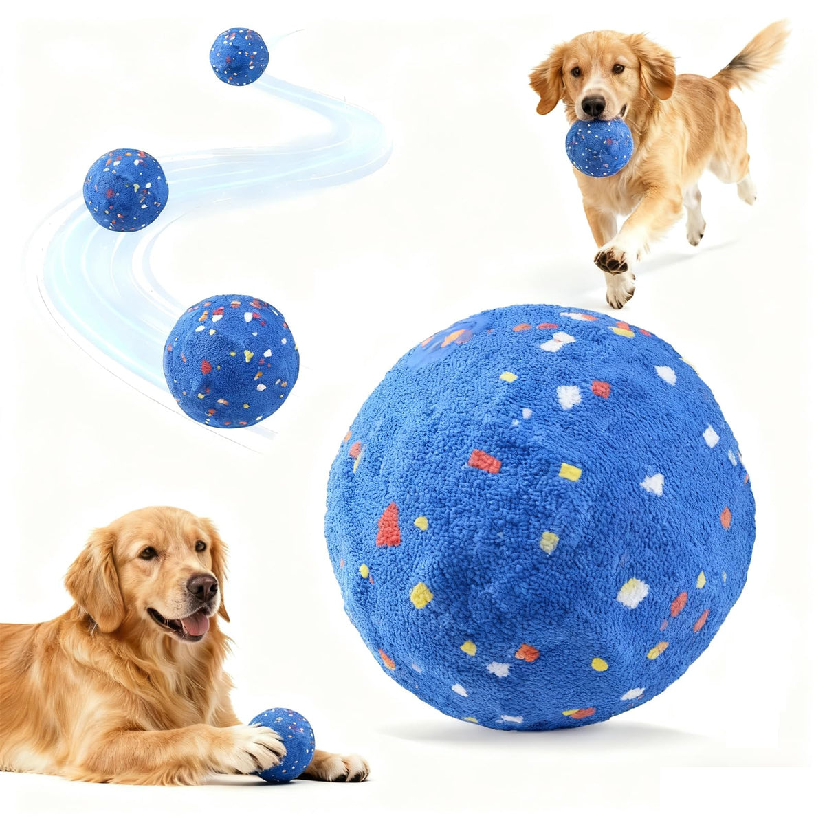 Petmarket, pelota interactiva en movimiento para perros, estimula juego activo y curiosidad.