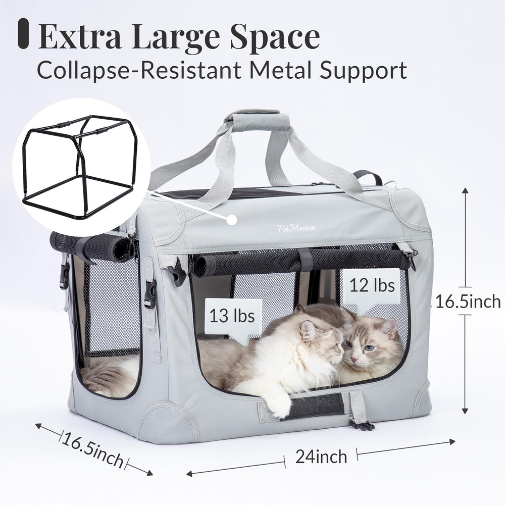 Transportín PetMasion colapsable con tela suave para viajes.