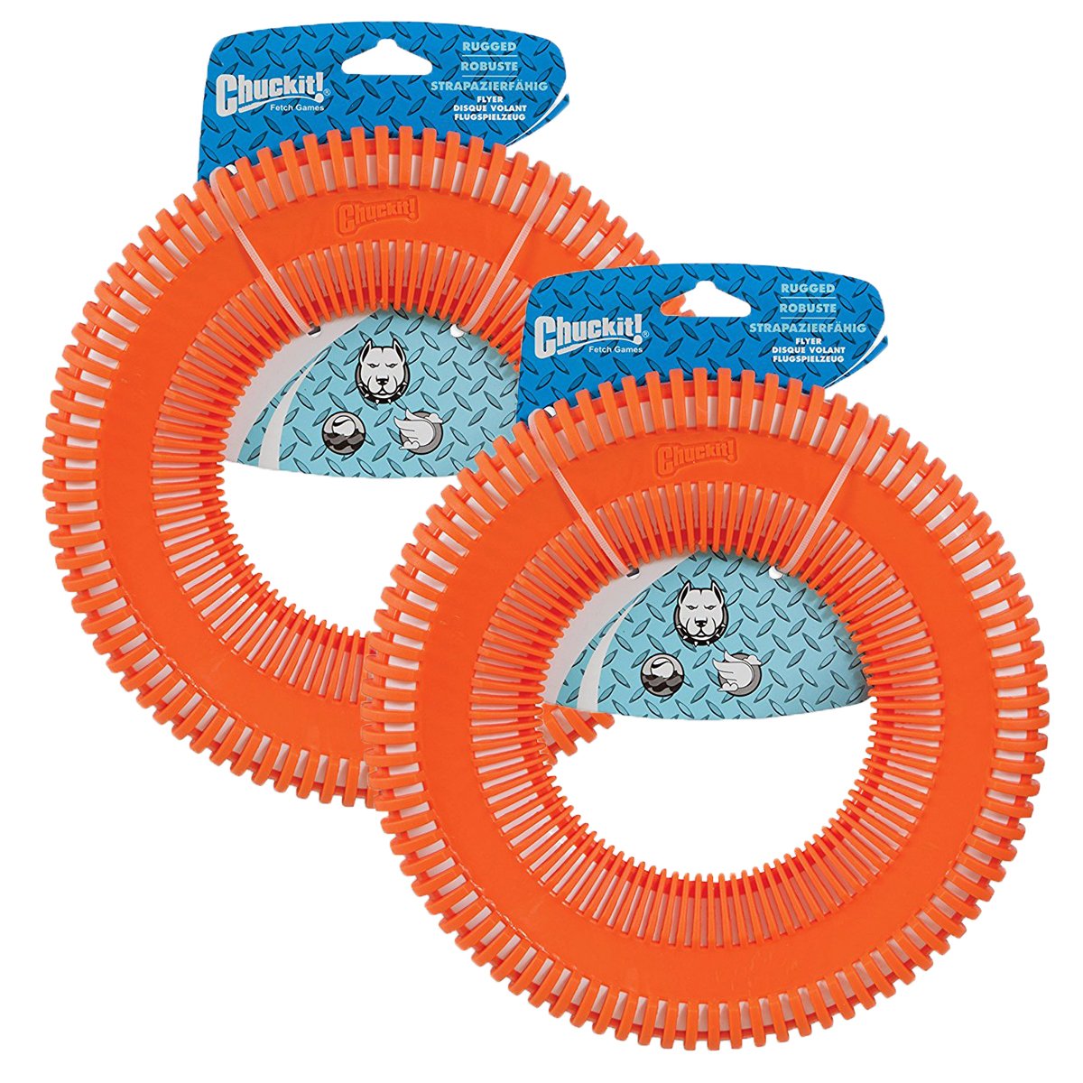Petmate Chuckit Rugged Flyer, núcleo PP rígido, para agarre seguro durante el lanzamiento.