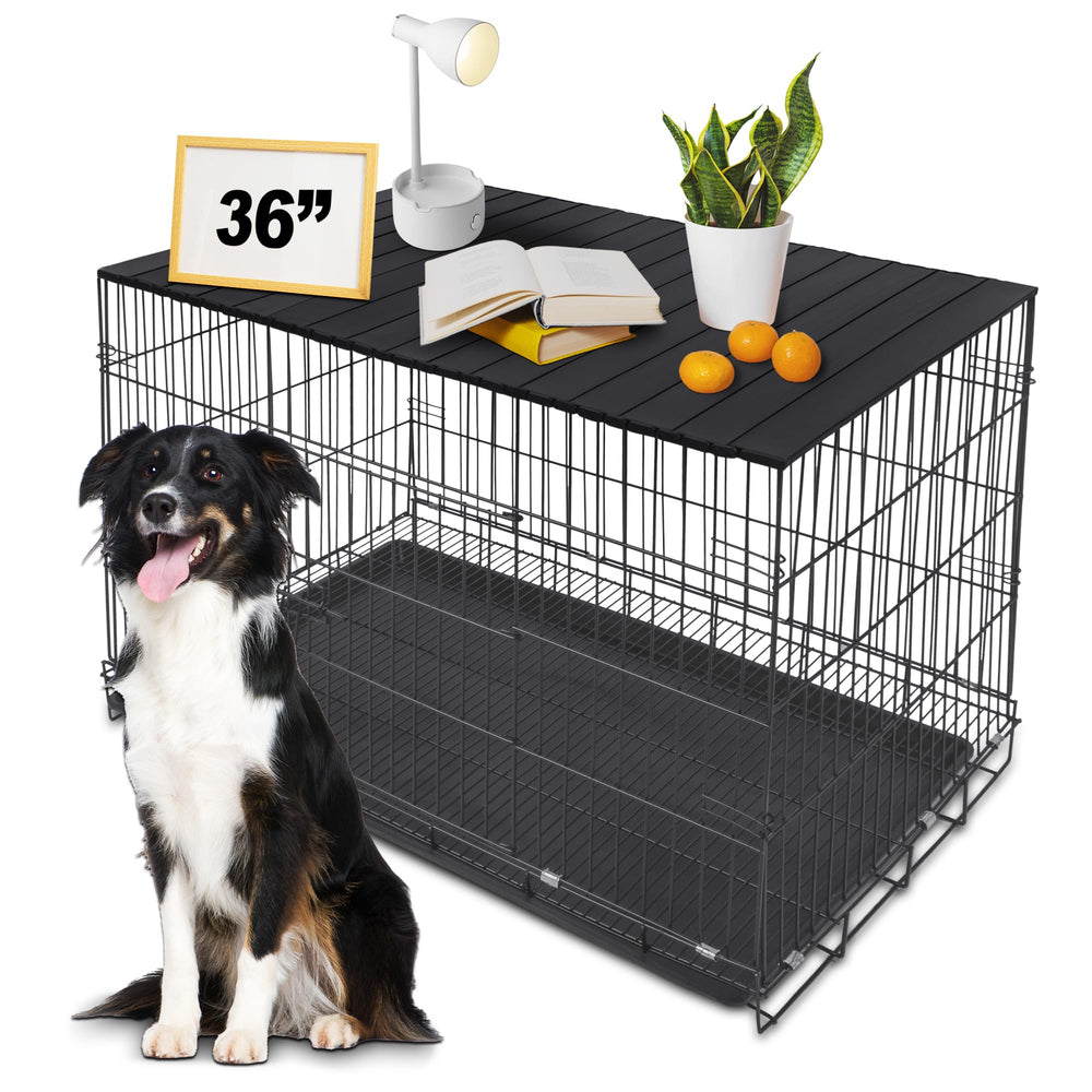 Petmystify topper para jaula de perro en aluminio, ligero y decorativo para el salón.