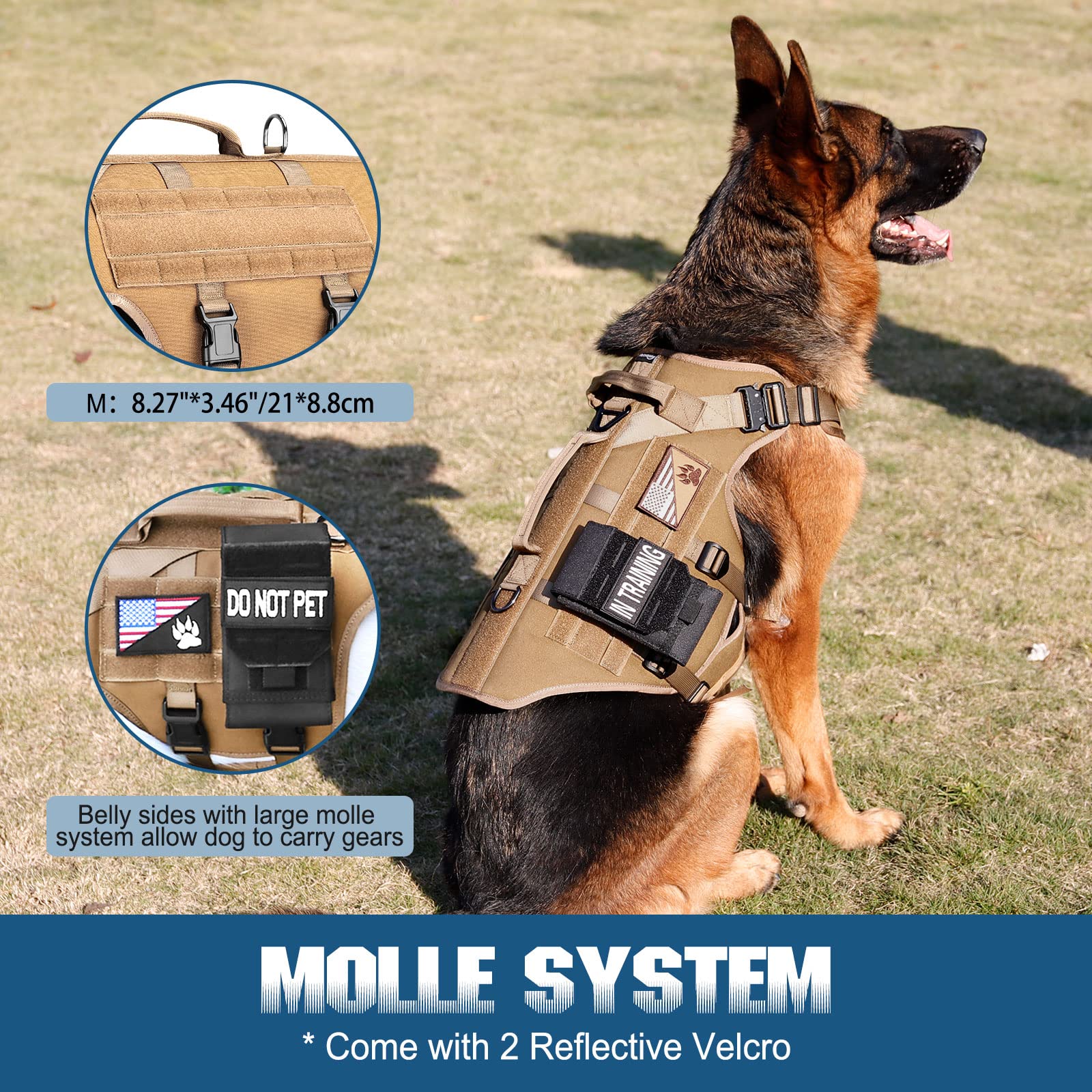 Chaleco MOLLE con paneles Velcro para accesorios.