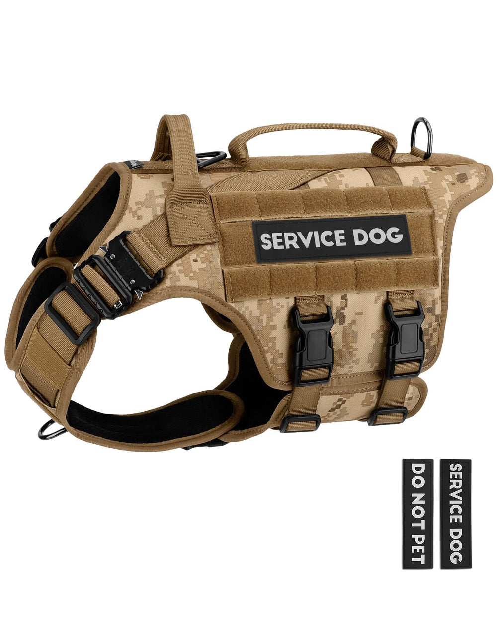 PetNanny arnés táctico para perros grandes con asa, ideal para control durante paseos.