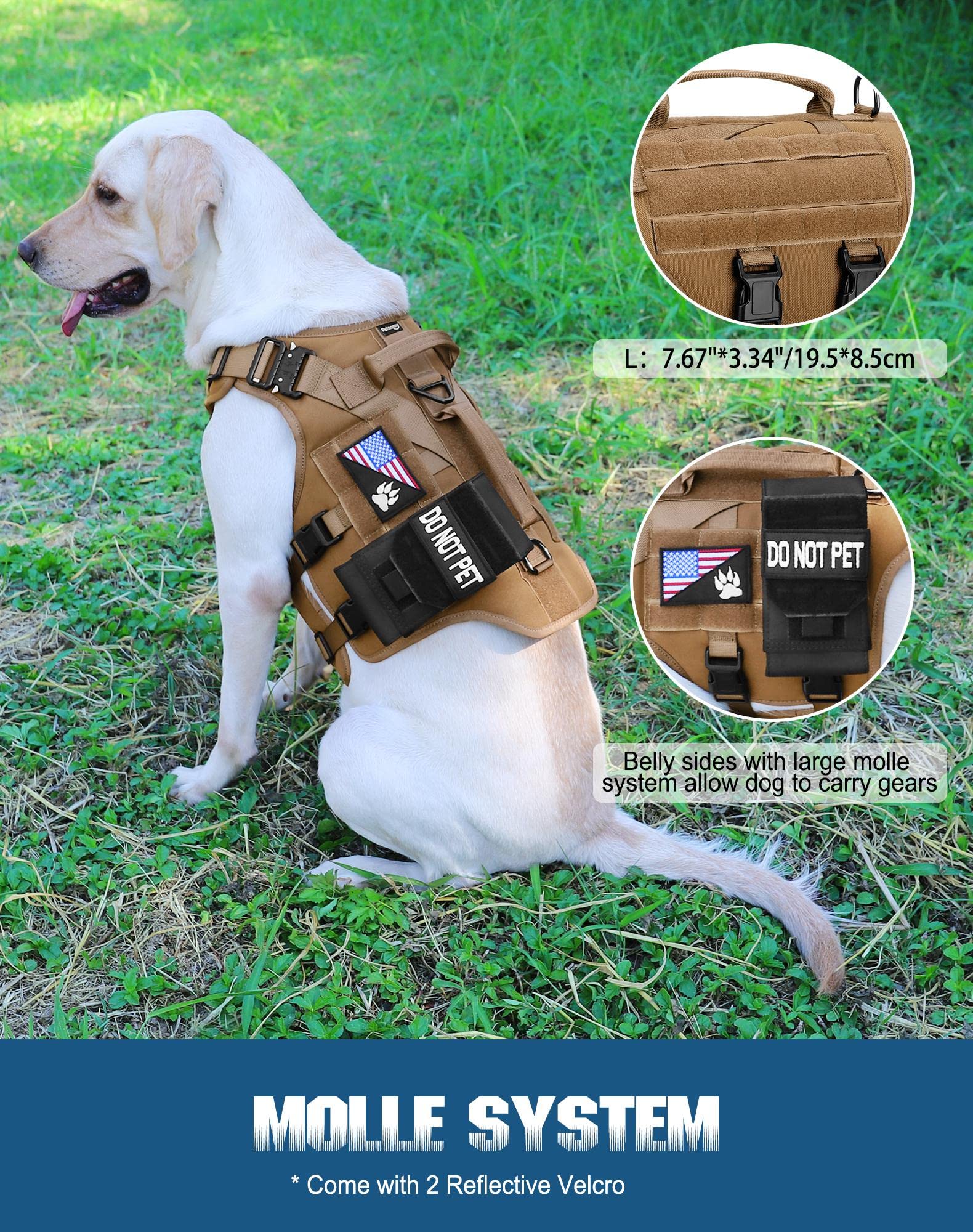 Panel de parches y bolsillos MOLLE para identificación y accesorios