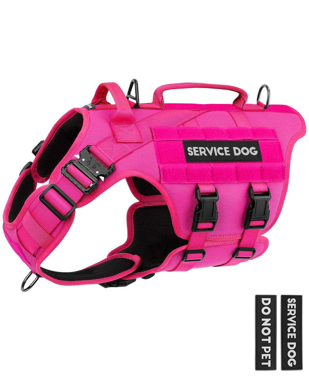 ARNES PETNANNY táctico rosa para perro grande, ajuste cómodo para paseos.