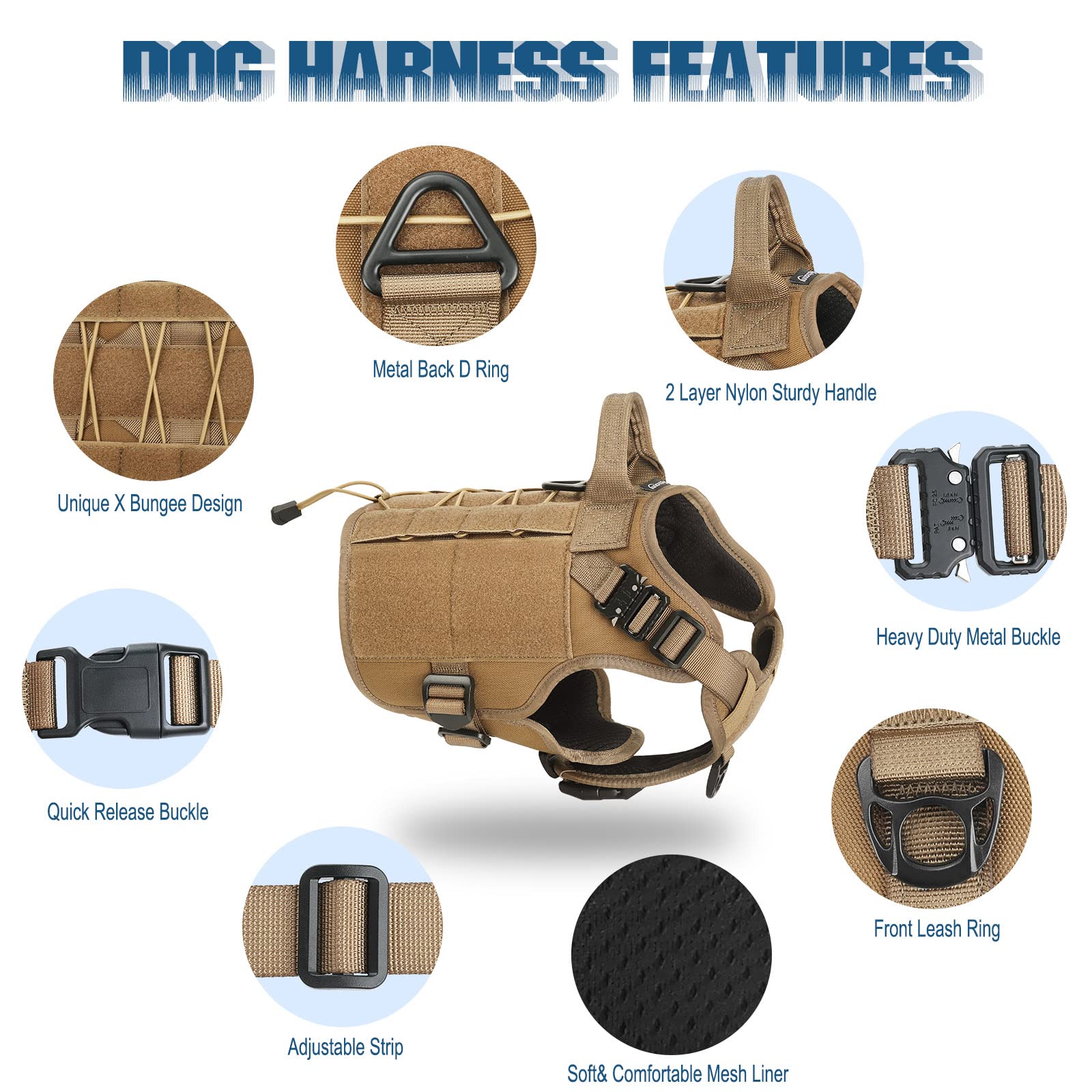 PETNANNY vest con sistema MOLLE en ambos lados para accesorios