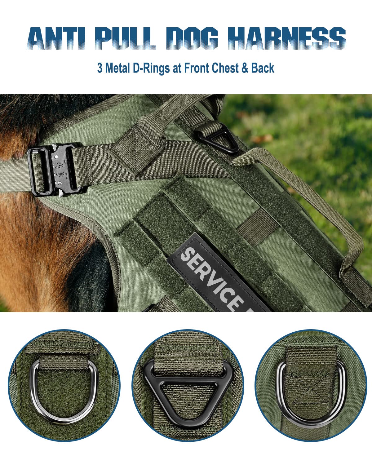 PETNANNY vest-molle-detalle: bolsillos y parches para accesorios.
