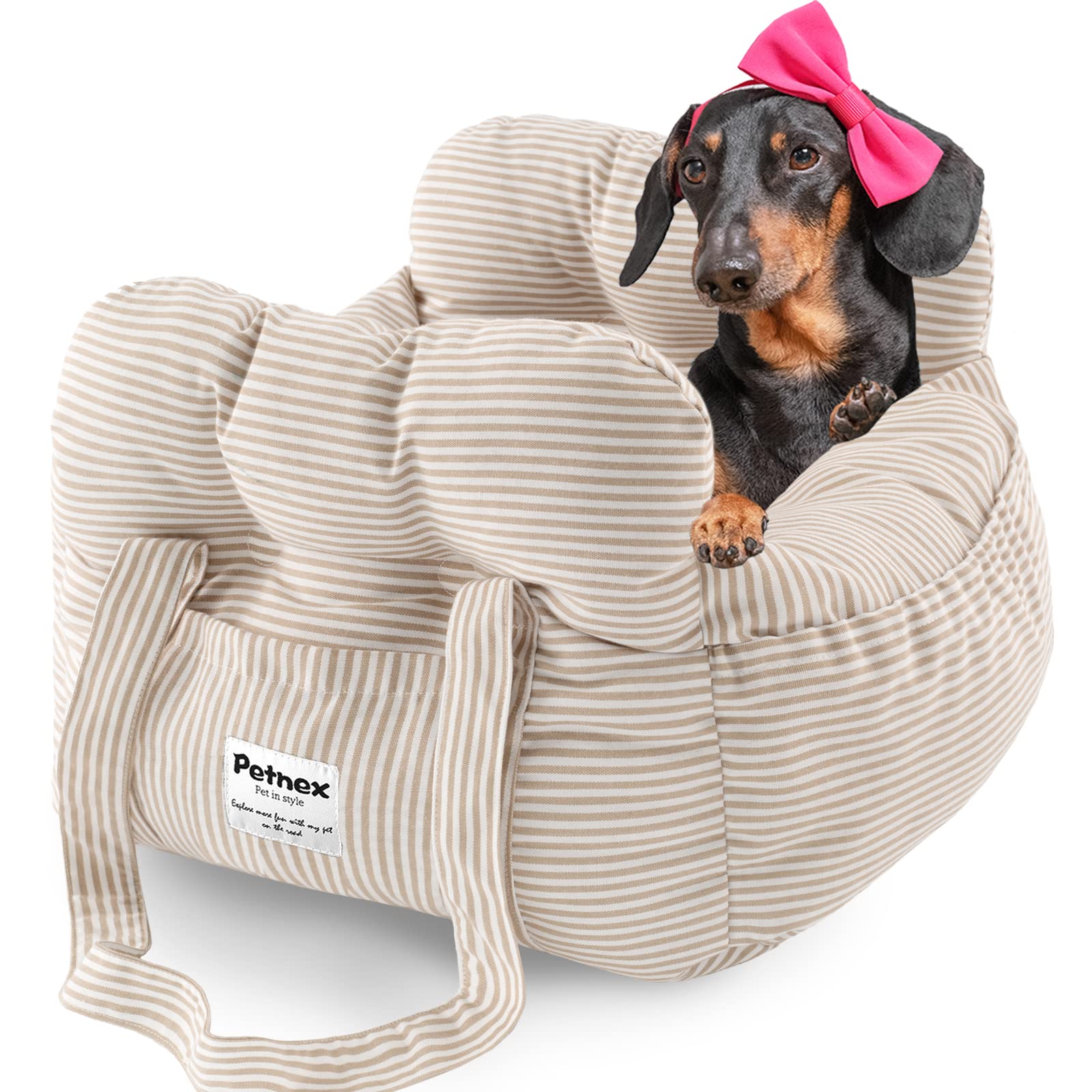 Asiento PETNEX para perro pequeño, seguro y cómodo en el coche