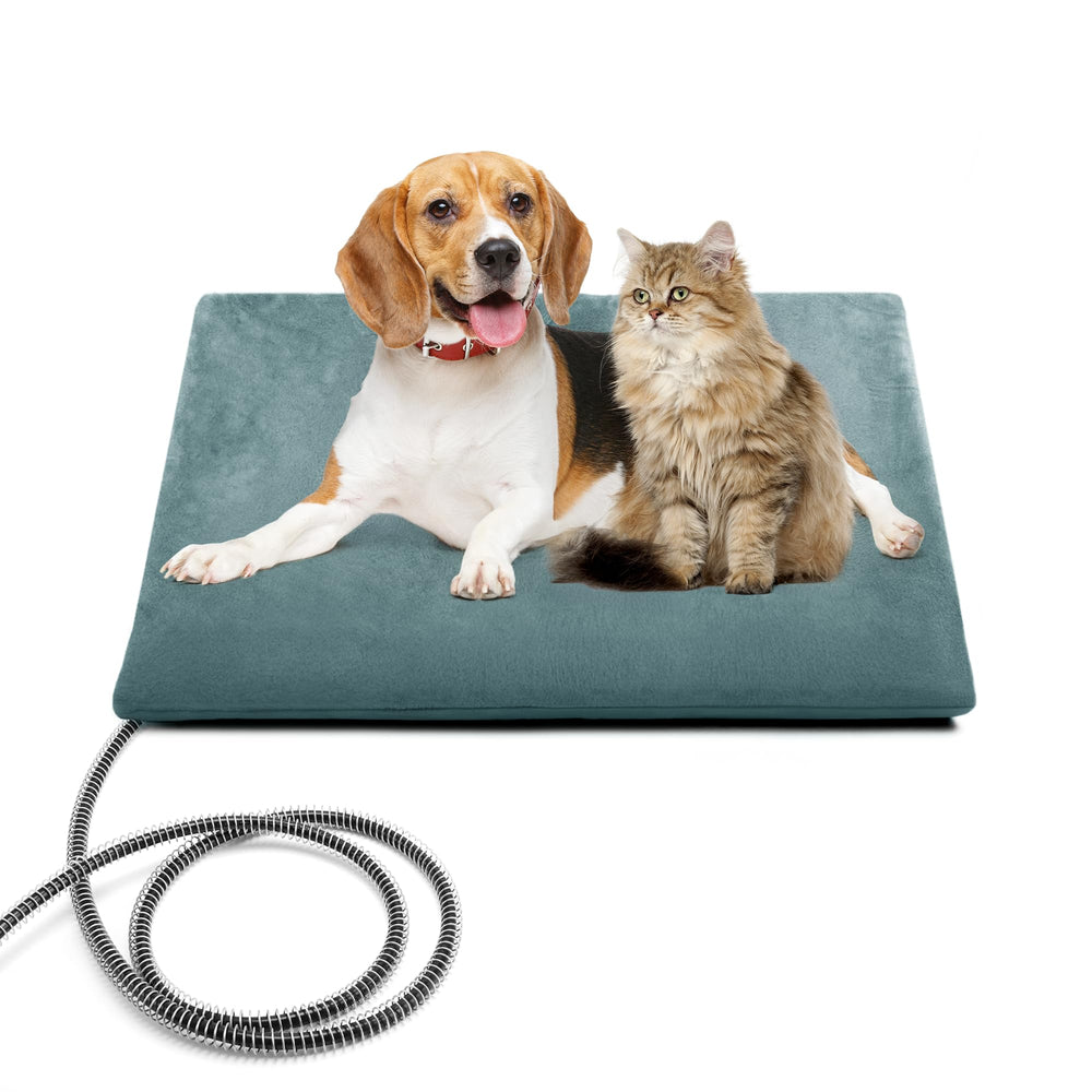 Almohadilla calefactable PETNF para mascotas en gris ofrece calor cómodo en exterior