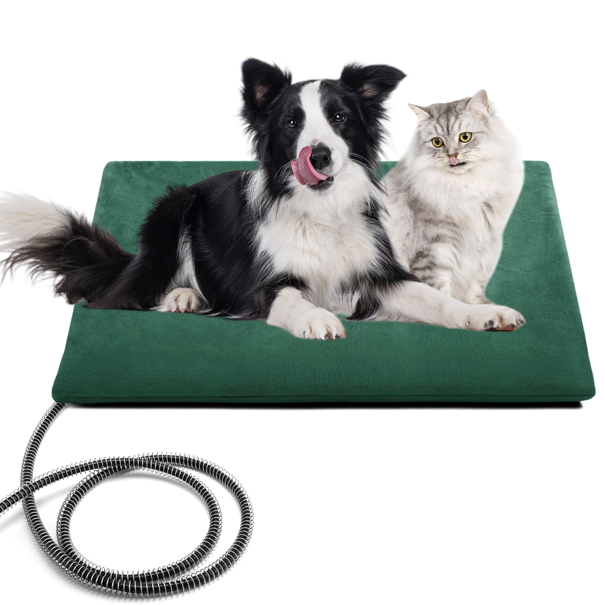 Almohadilla calefactora PETNF para exteriores ofrece calor constante para gatos y perros.