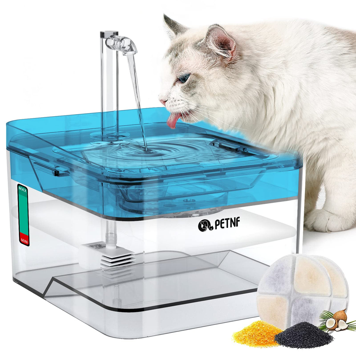 PETNF fuente-agua-para-mascotas-azul, color azul que invita a beber.