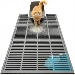 PetNova Alfombra Silicona: ranuras-trampa superiores capturan gránulos sueltos para menos limpieza