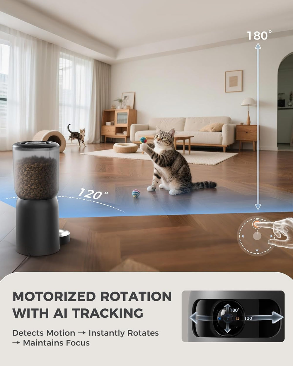 PETOCAT alimentador automático, batería de respaldo para cortes de energía