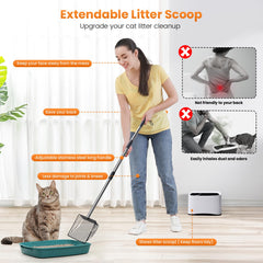 PETOCAT cazo metálico resistente con mango inoxidable para uso diario.