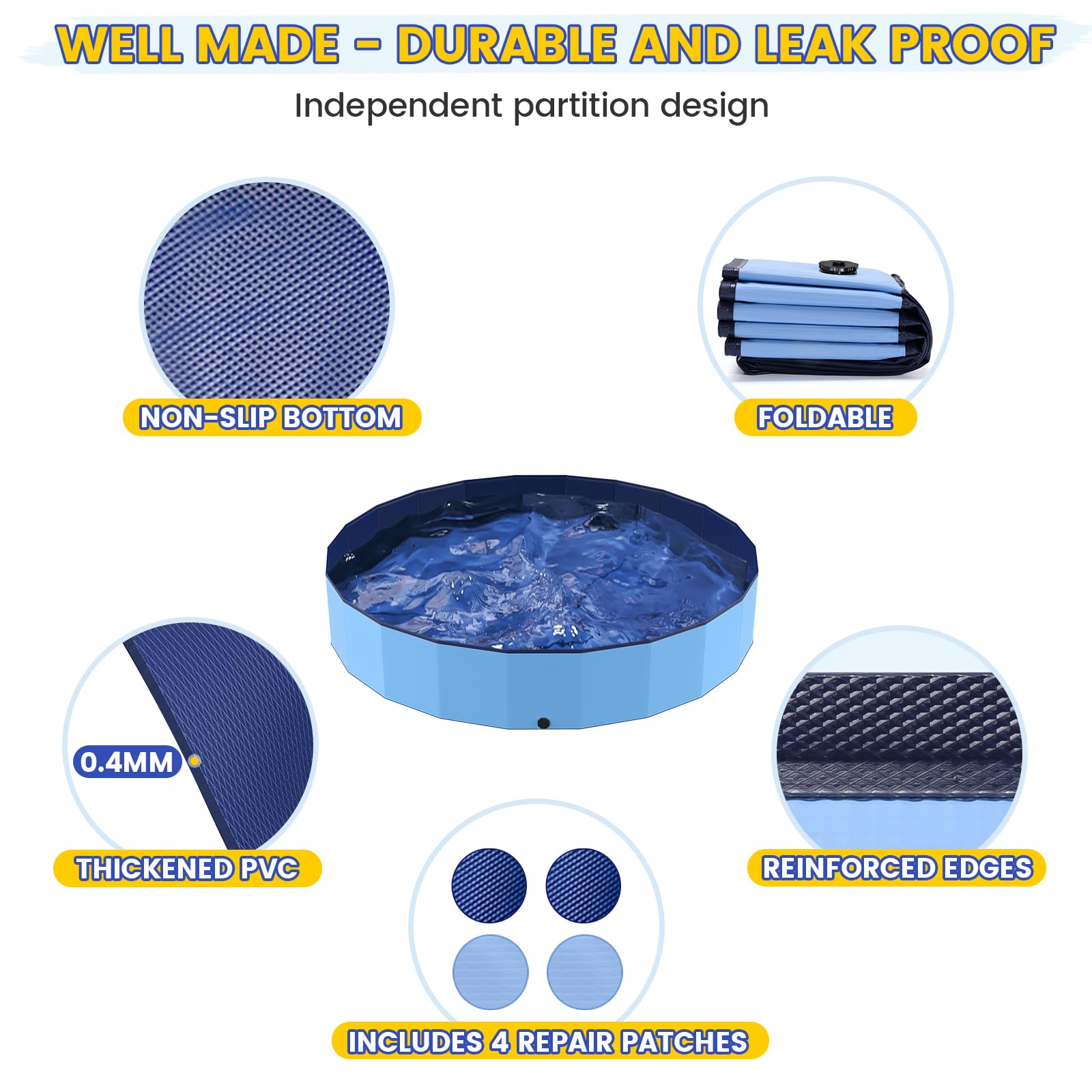 PETOCAT piscina de 107 pulgadas de diámetro, ideal para familias.