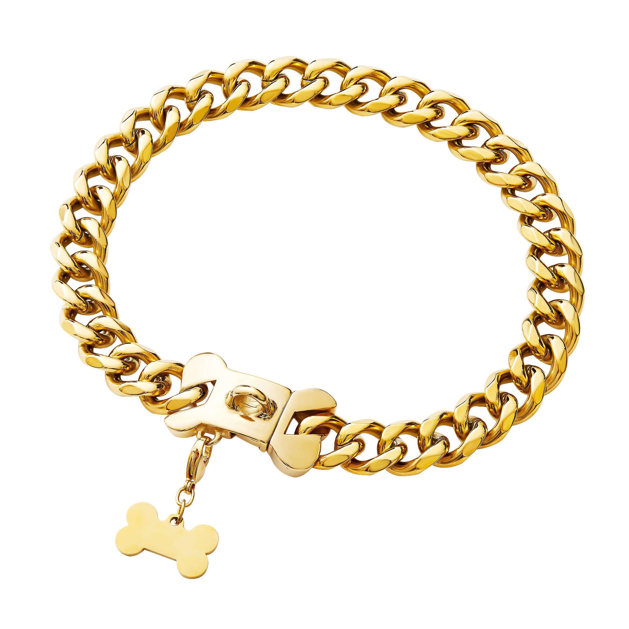 Petoo collar de acero inoxidable, duradero para uso diario.