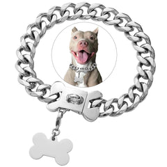 Petoo collar cadena cubana de acero inoxidable, resistente para perros