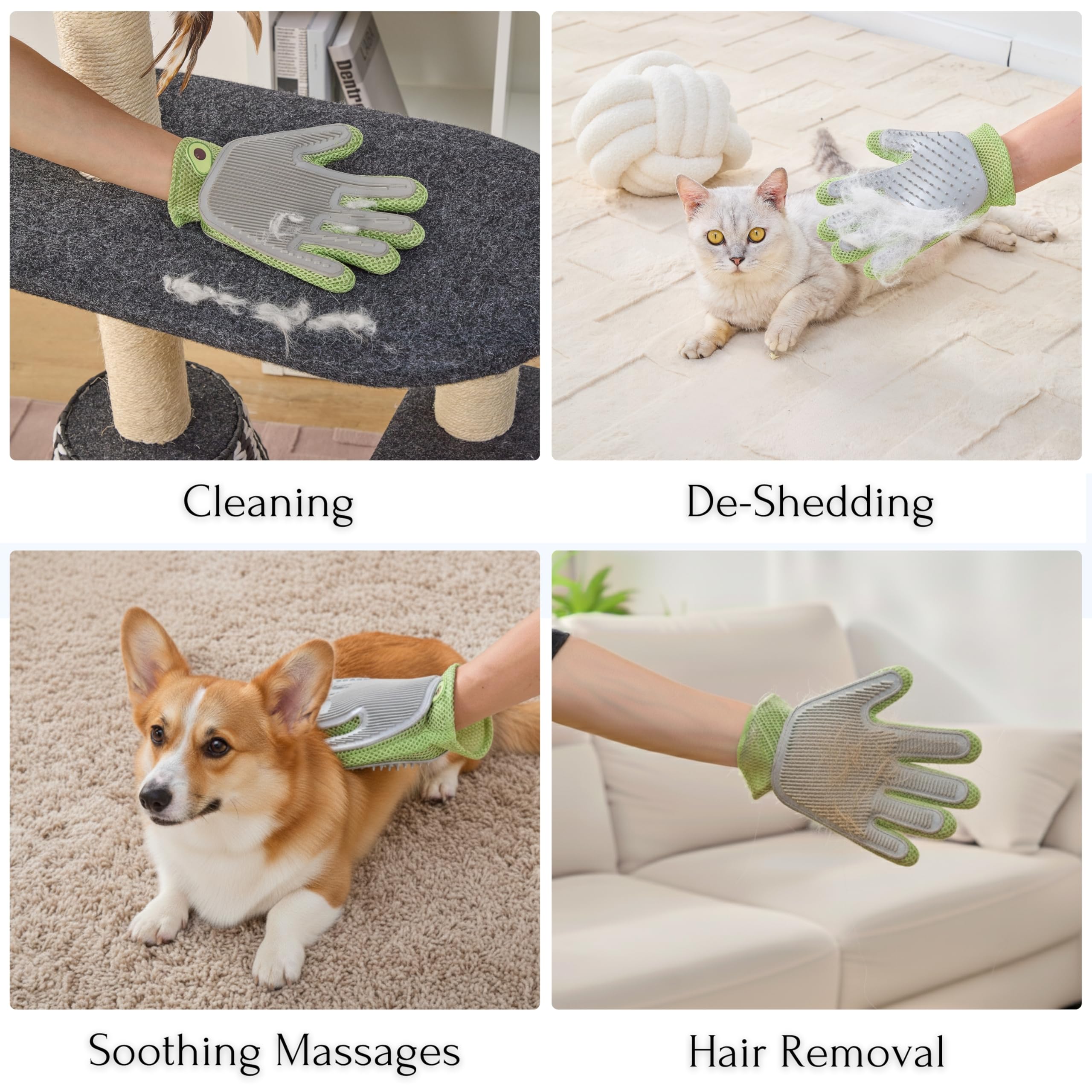 PetPals Guante cuidado pelo 2 en 1 recoge pelo y suciedad.