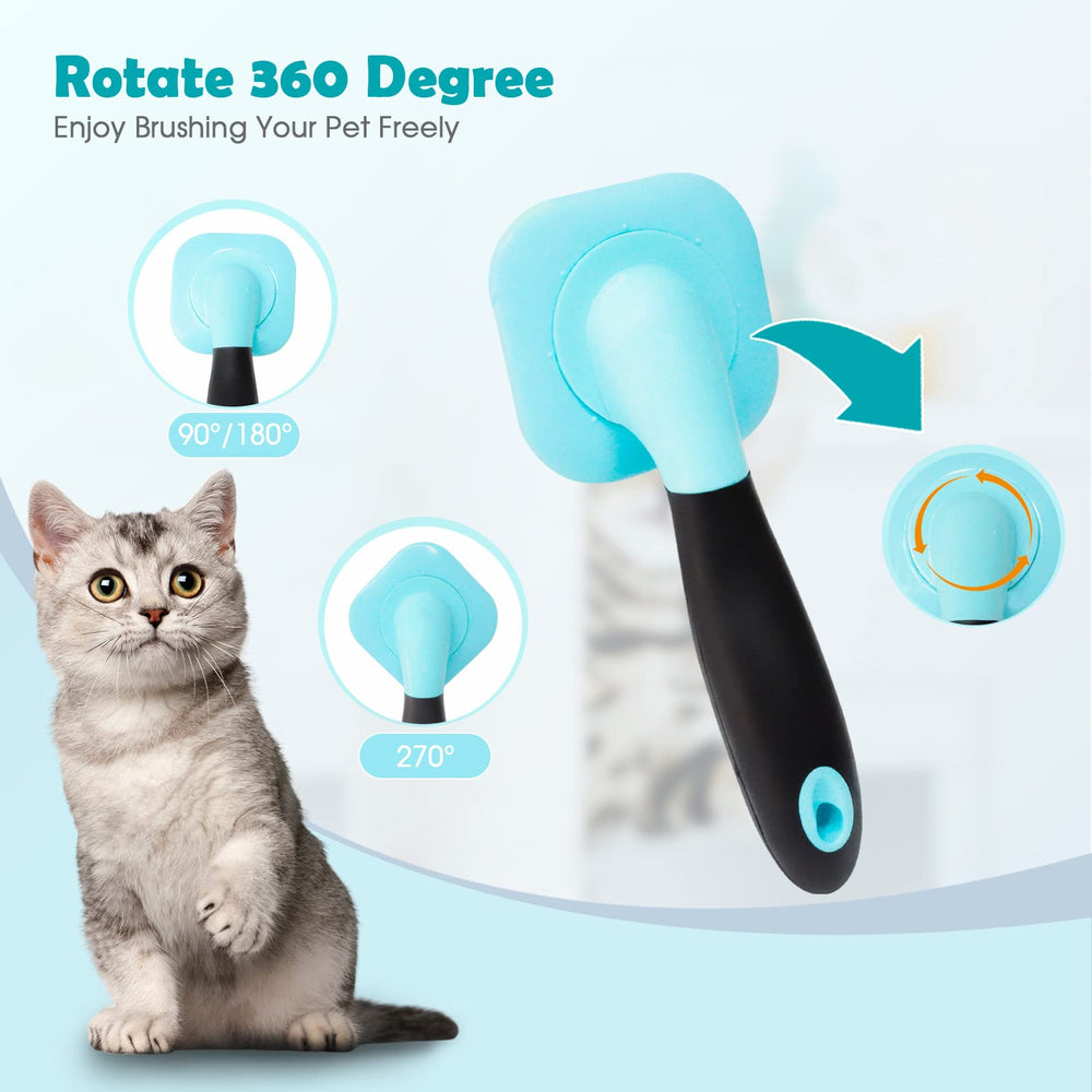 PETPAWJOY cepillo masajea suavemente la piel de la mascota.