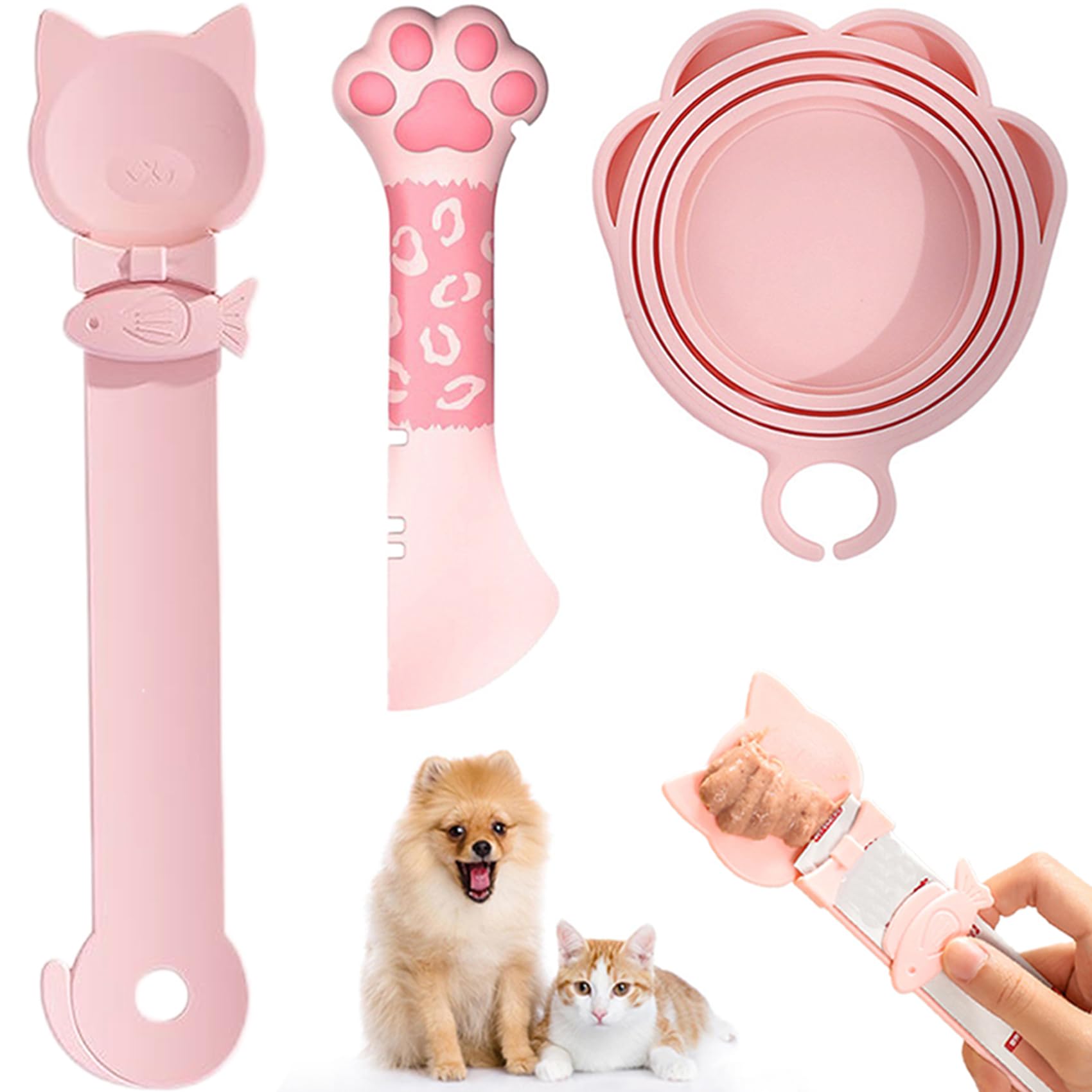PETPAWLOVELY tapas para latas de gatos y perros en rosa, sellan la comida para mantenerla fresca