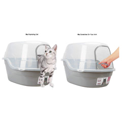 Petphabet caja de arena grande con dimensiones amplias para varios gatos.