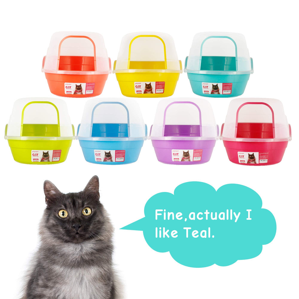 Petphabet caja de gato diseño redondeado aporta movilidad cómoda turquesa