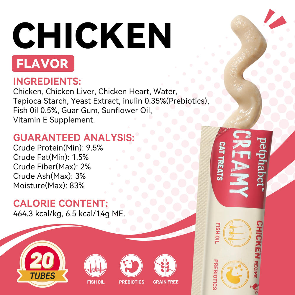 PETPHABET textura cremosa de pollo en tubo, ideal para premiar