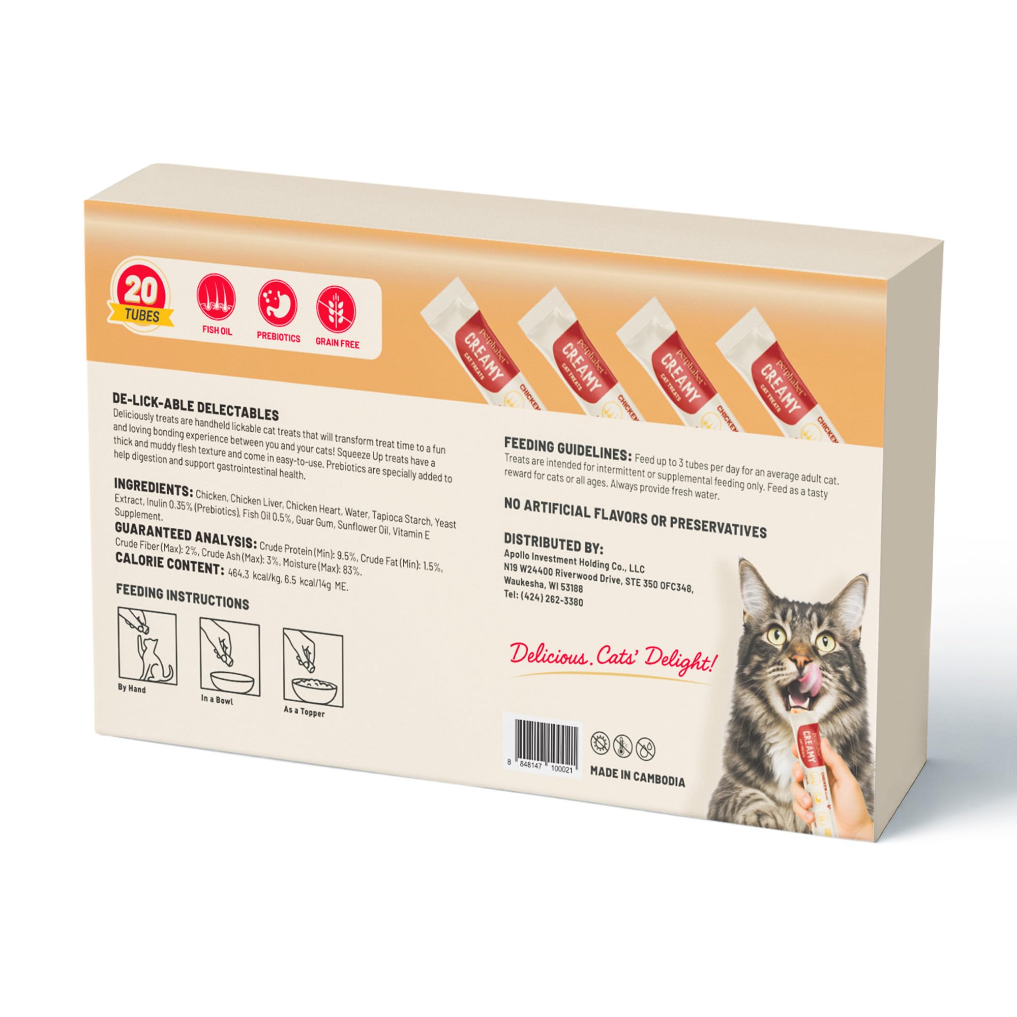 PETPHABET variedad de sabores en tubos para gatos curiosos