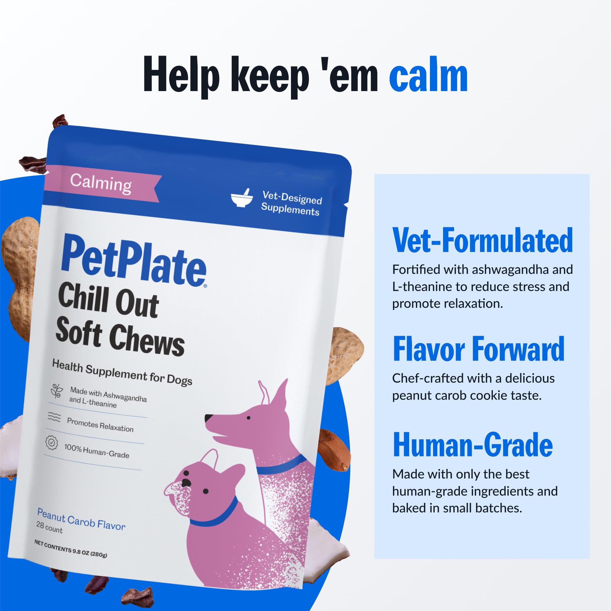PetPlate Chill Out, sabor mantequilla de cacahuete atrae a perros selectos