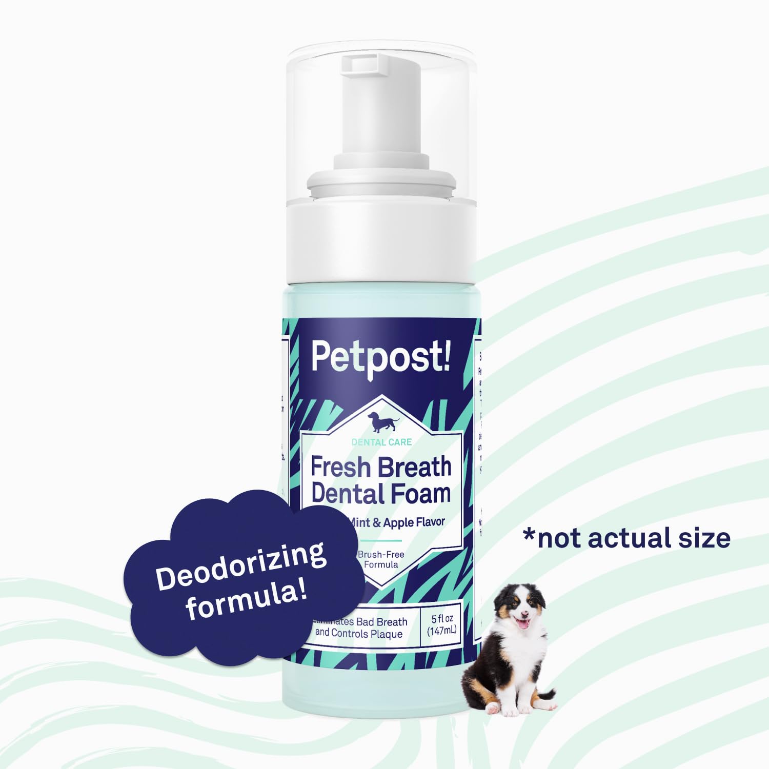 Petpost aplicación fácil de espuma dental, uso cómodo en casa.
