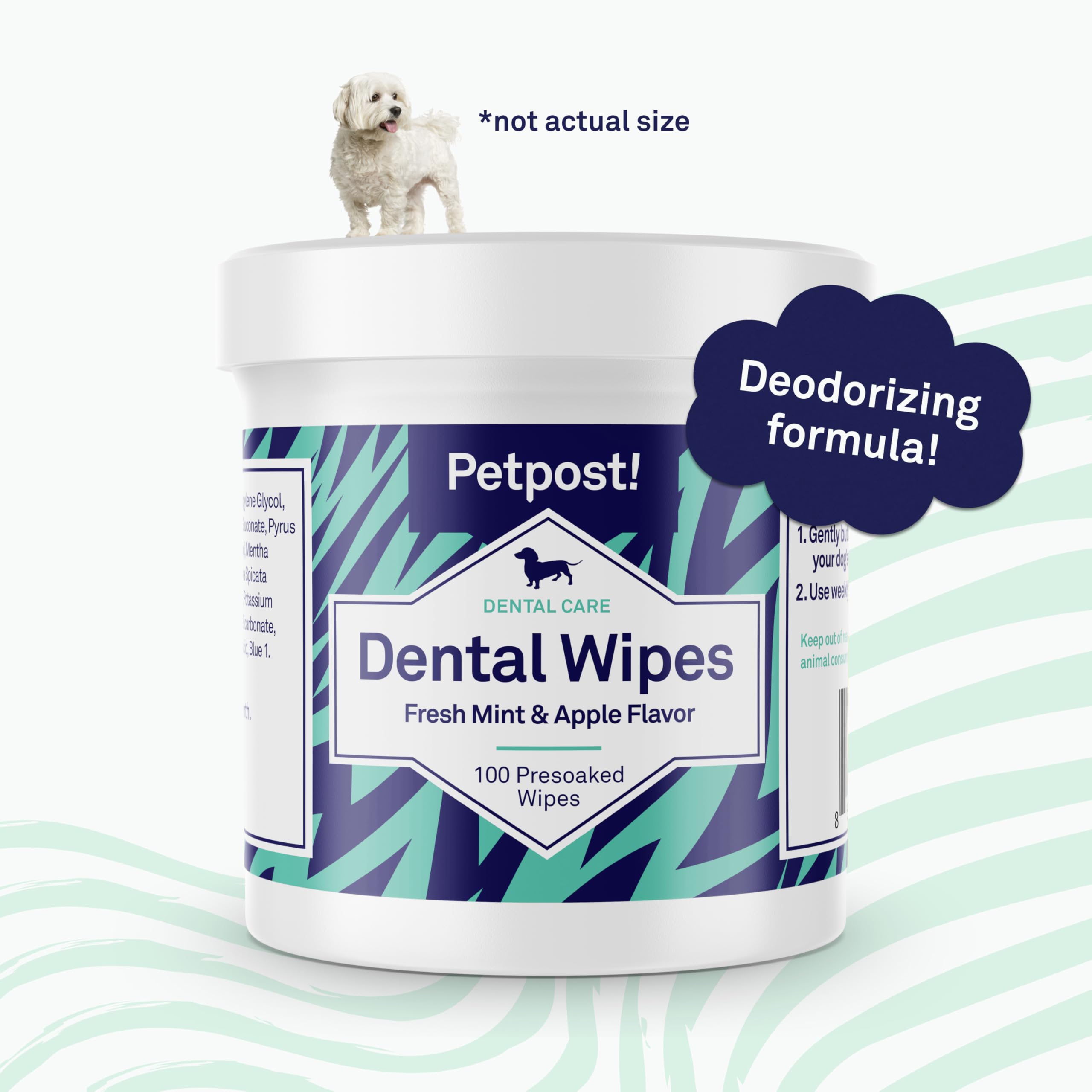 Petpost toallitas dentales hechas en EE. UU. con ingredientes naturales.