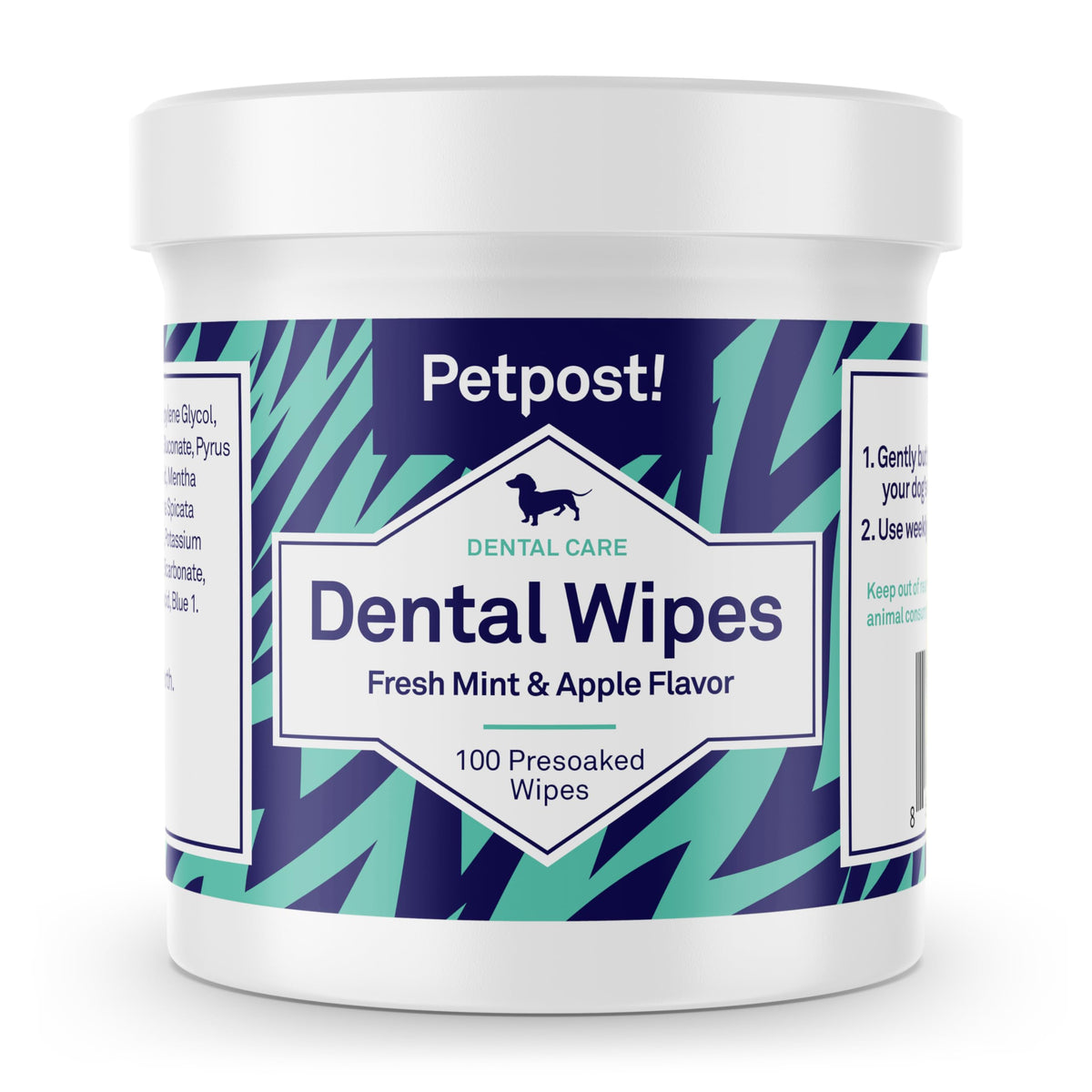 Petpost toallitas dentales para perros: paquete compacto facilita la higiene diaria.