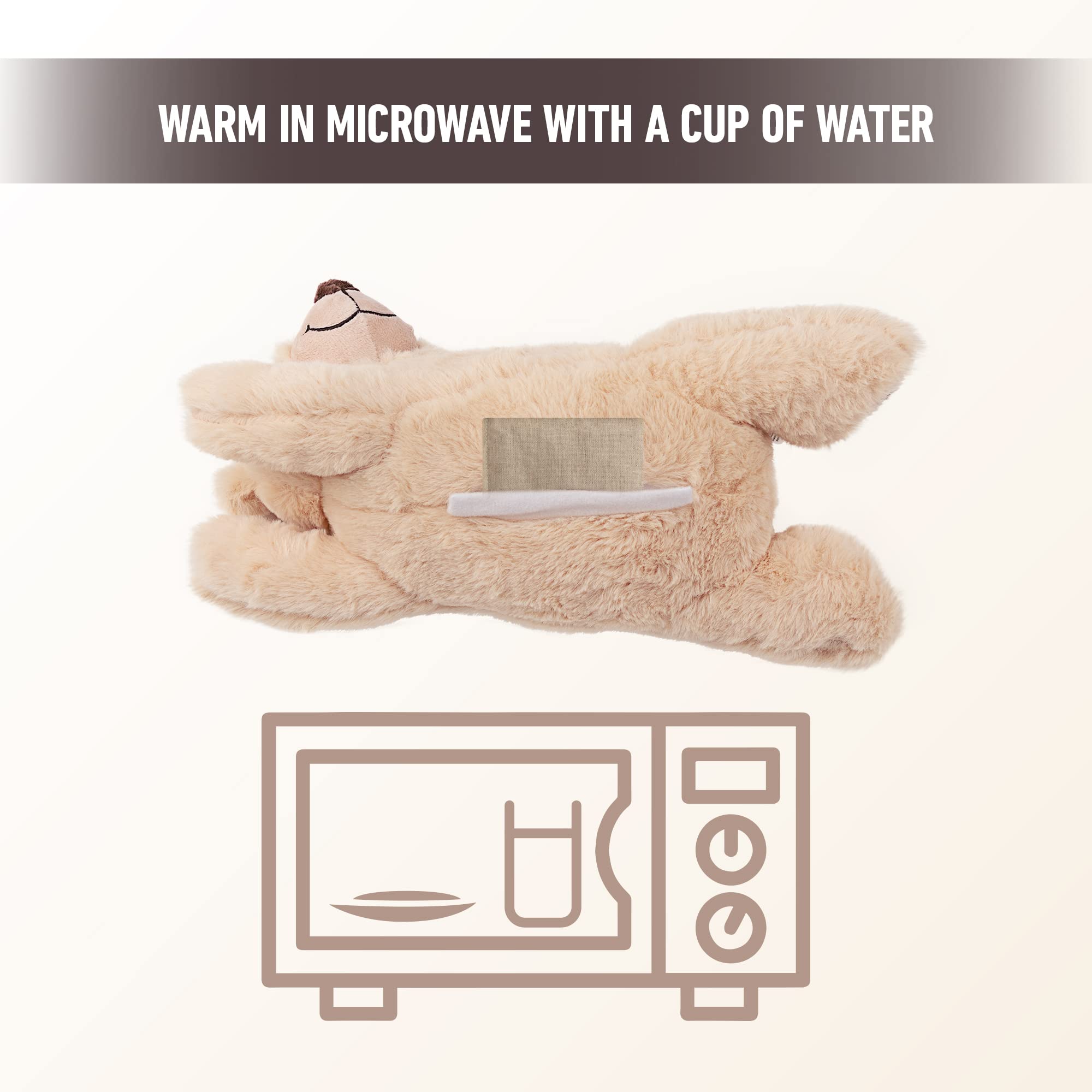 Peluche PetPrime con latido activable por pilas para confort.