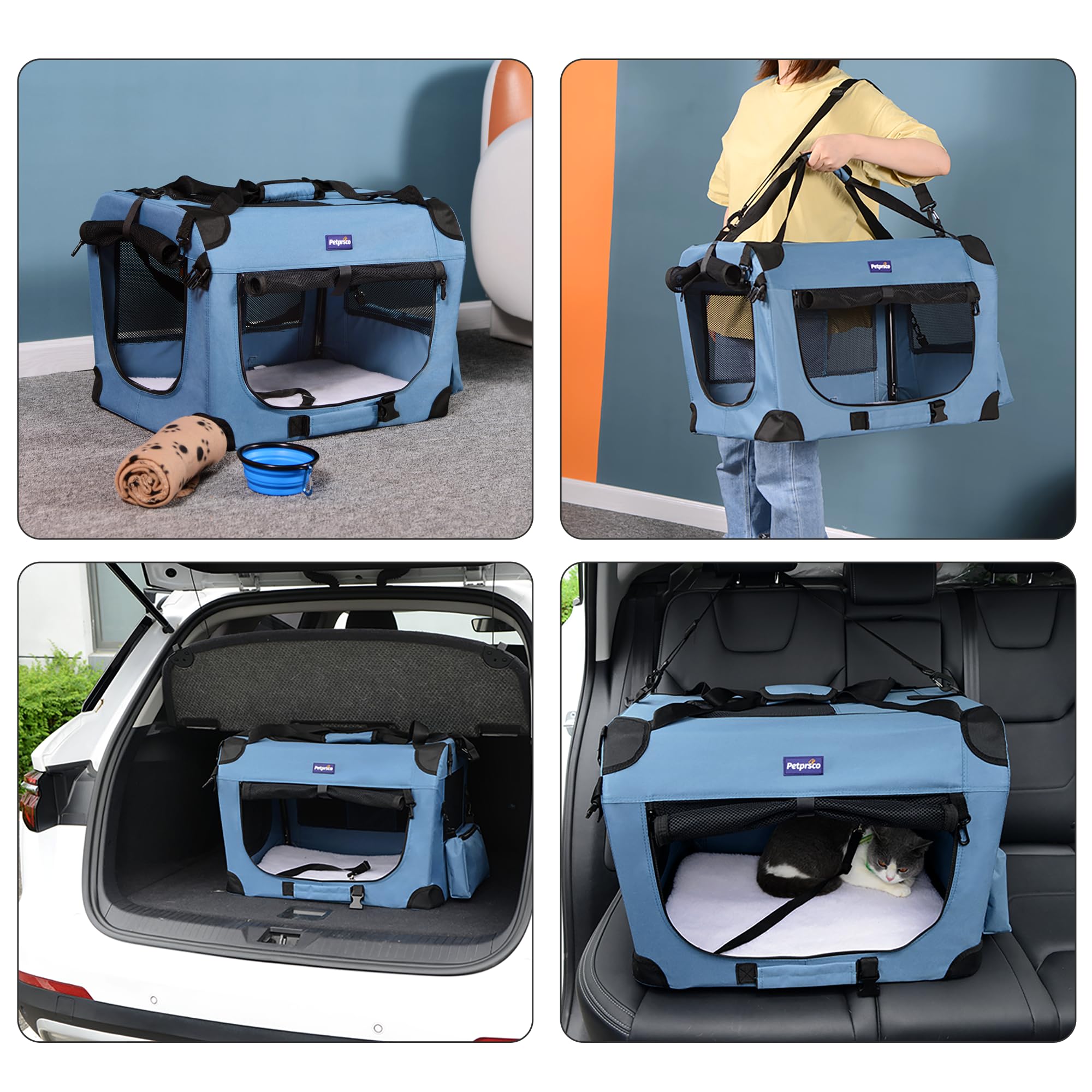 Petprsco jaula perro manta suave lavable para mayor confort