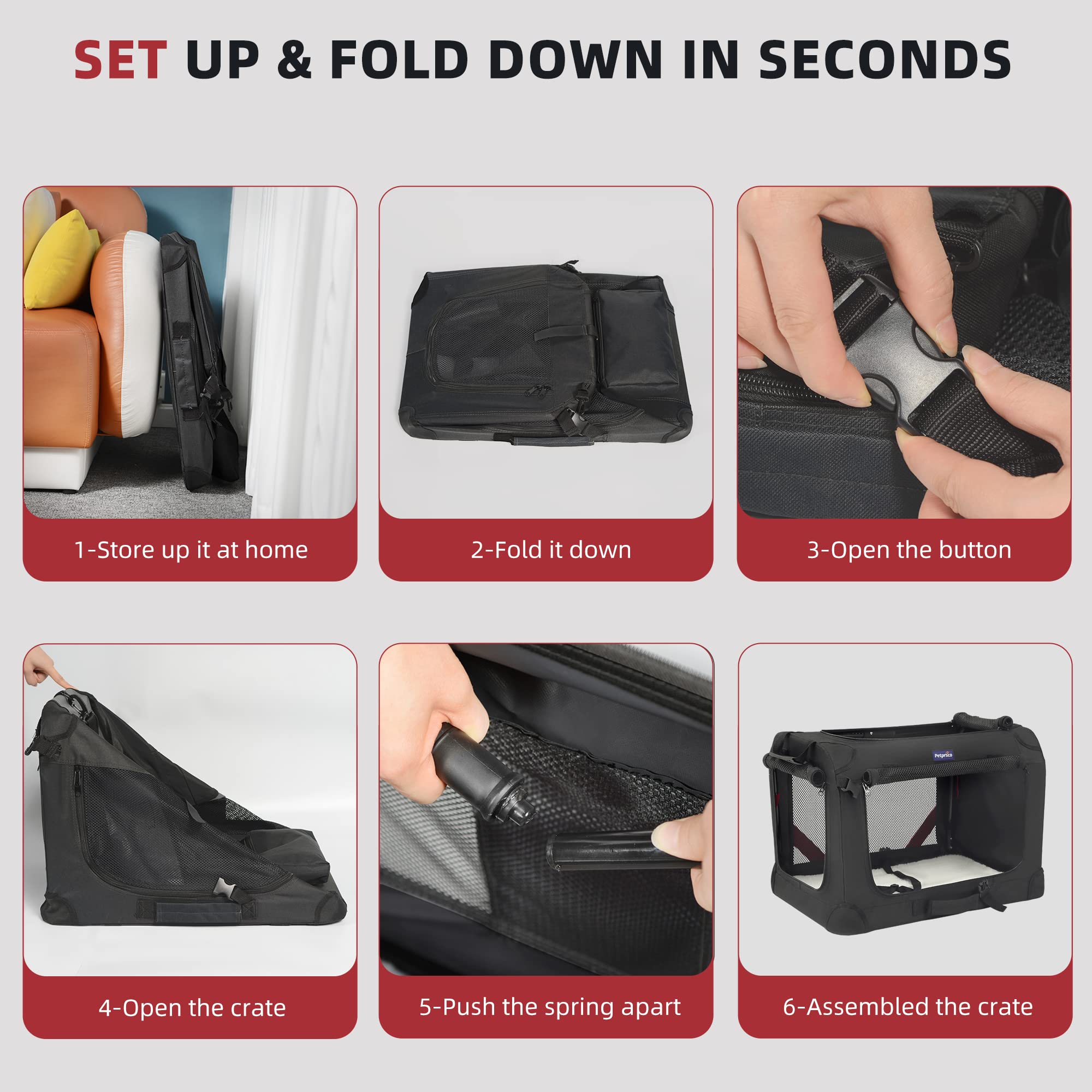 Petprsco transportín incluye manta, almohadilla lavable y cuenco plegable para viajar.