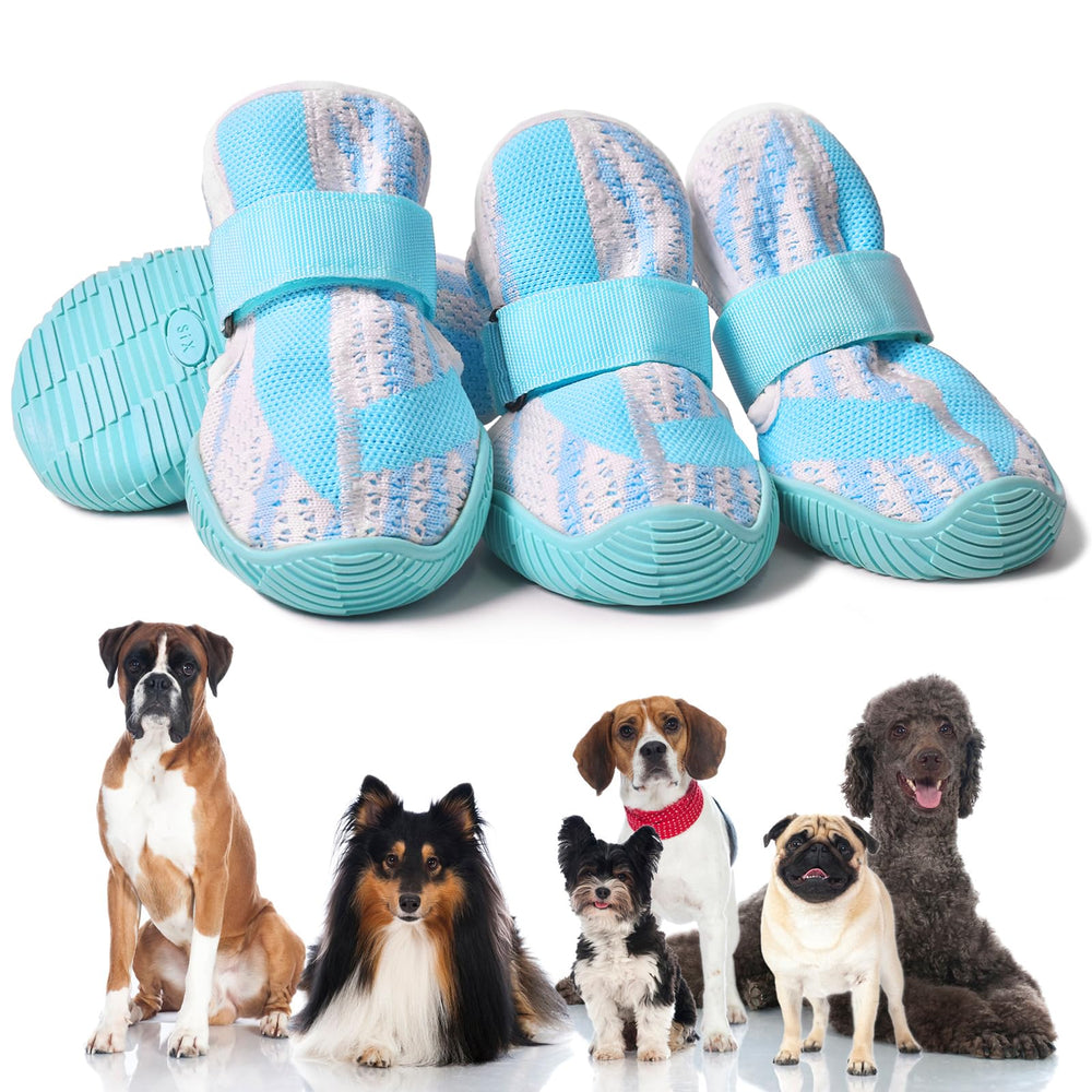 Zapatos PETQYS para perros con malla transpirable protegen las patitas durante paseos