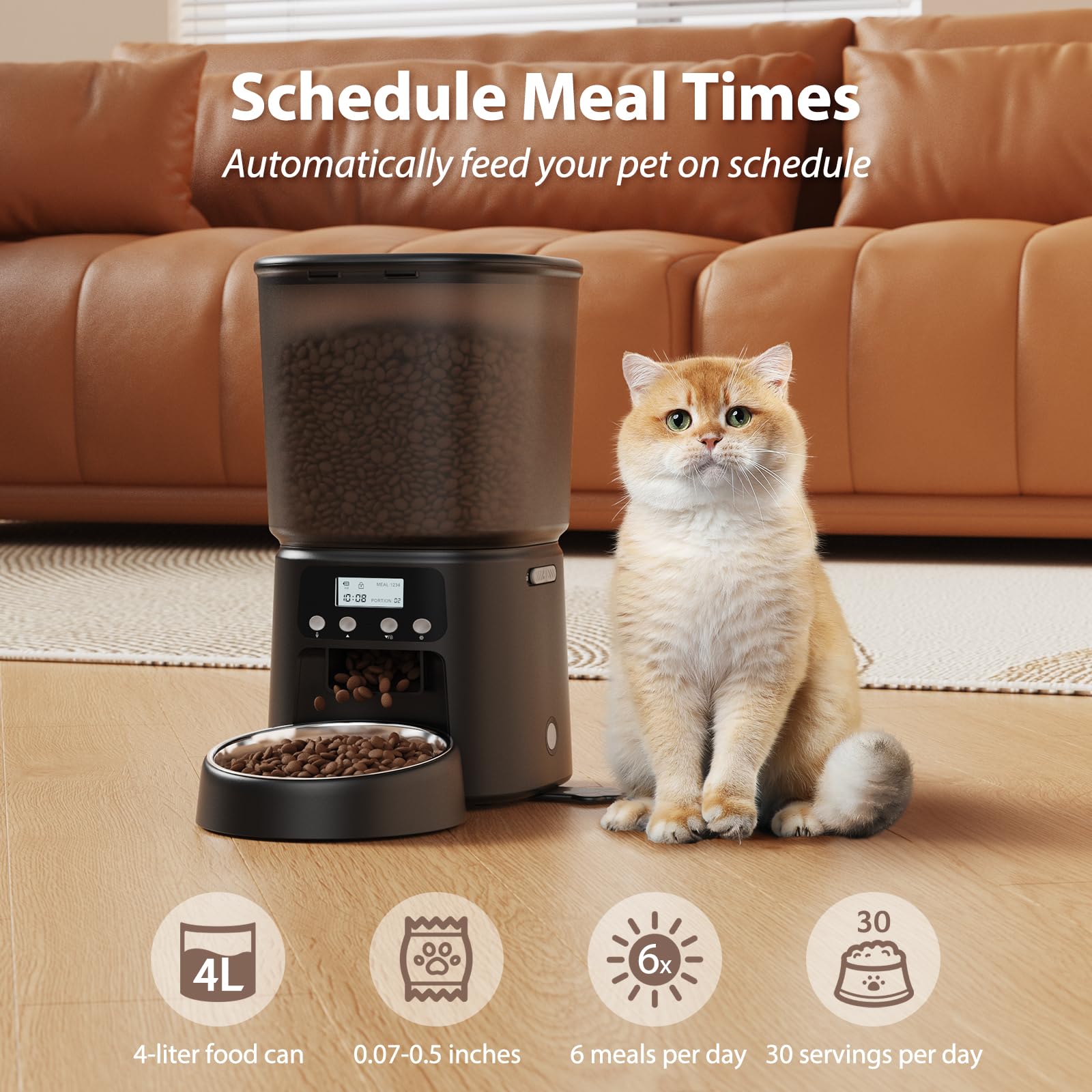 Petrice comedero automático para gatos, 16 tazas, mantiene el alimento fresco.
