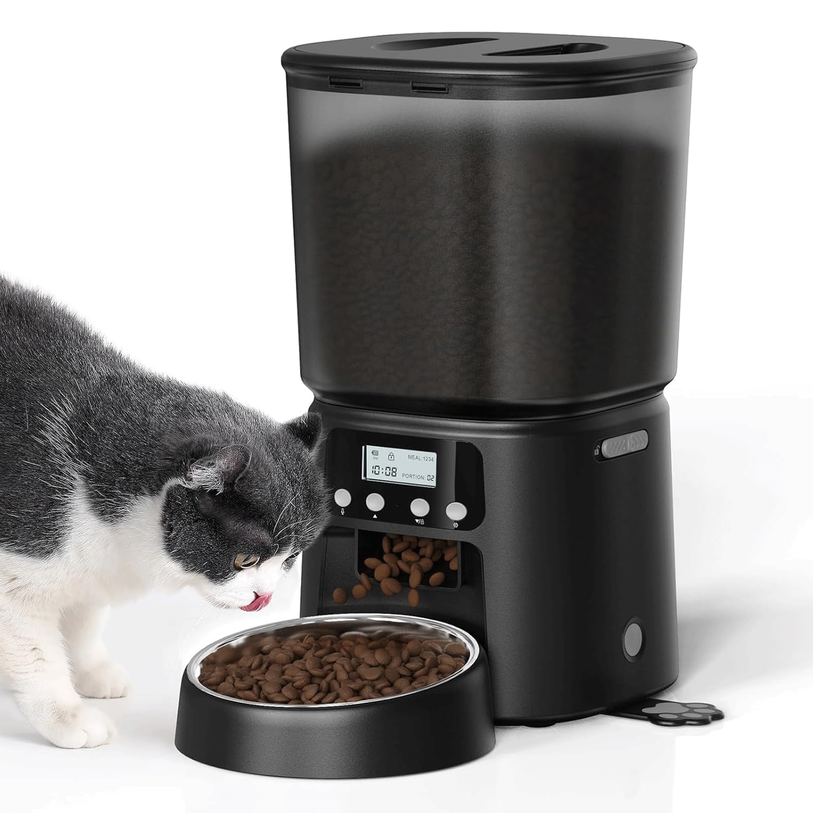 Petrice comedero automático para gatos con 4L, alimento a tiempo para tu mascota.
