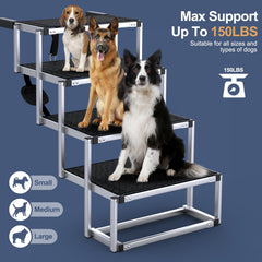 PetRuna escaleras para perros: plegables de aluminio, ligeras y fáciles de transportar