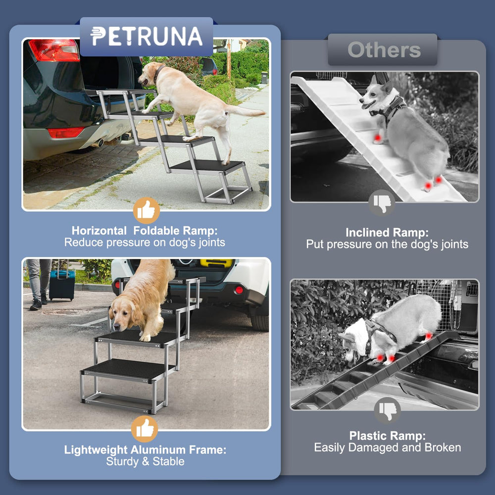 PetRuna escaleras para perros: aptas para sedanes, camionetas y camiones