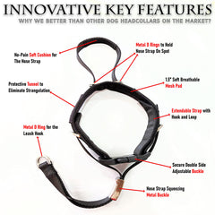 Pets ProMax collar de cabeza con almohadilla-nariz-suave para mayor comodidad