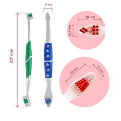 Pets & Pupps: cepillo dental de doble cabeza para tamaños mediano y grande.