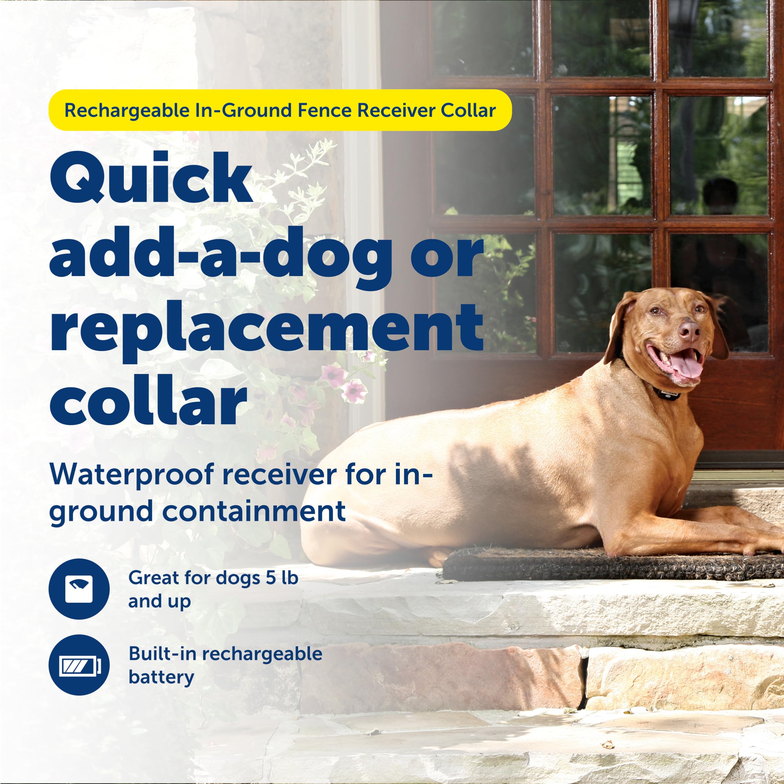 PetSafe receptor recargable, carga rápida para menos interrupciones diarias.