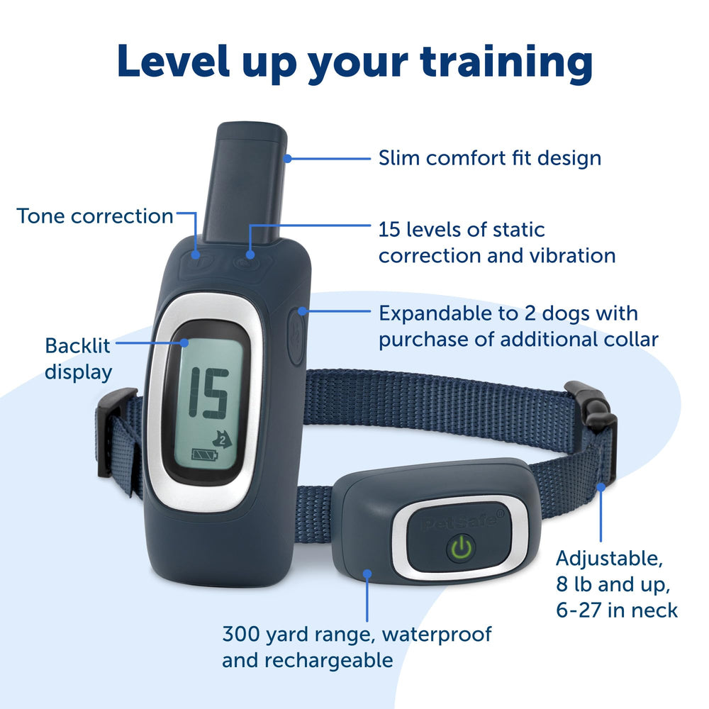 PetSafe collar-entrenamiento-poliester; ajuste cómodo para perros medianos y grandes.