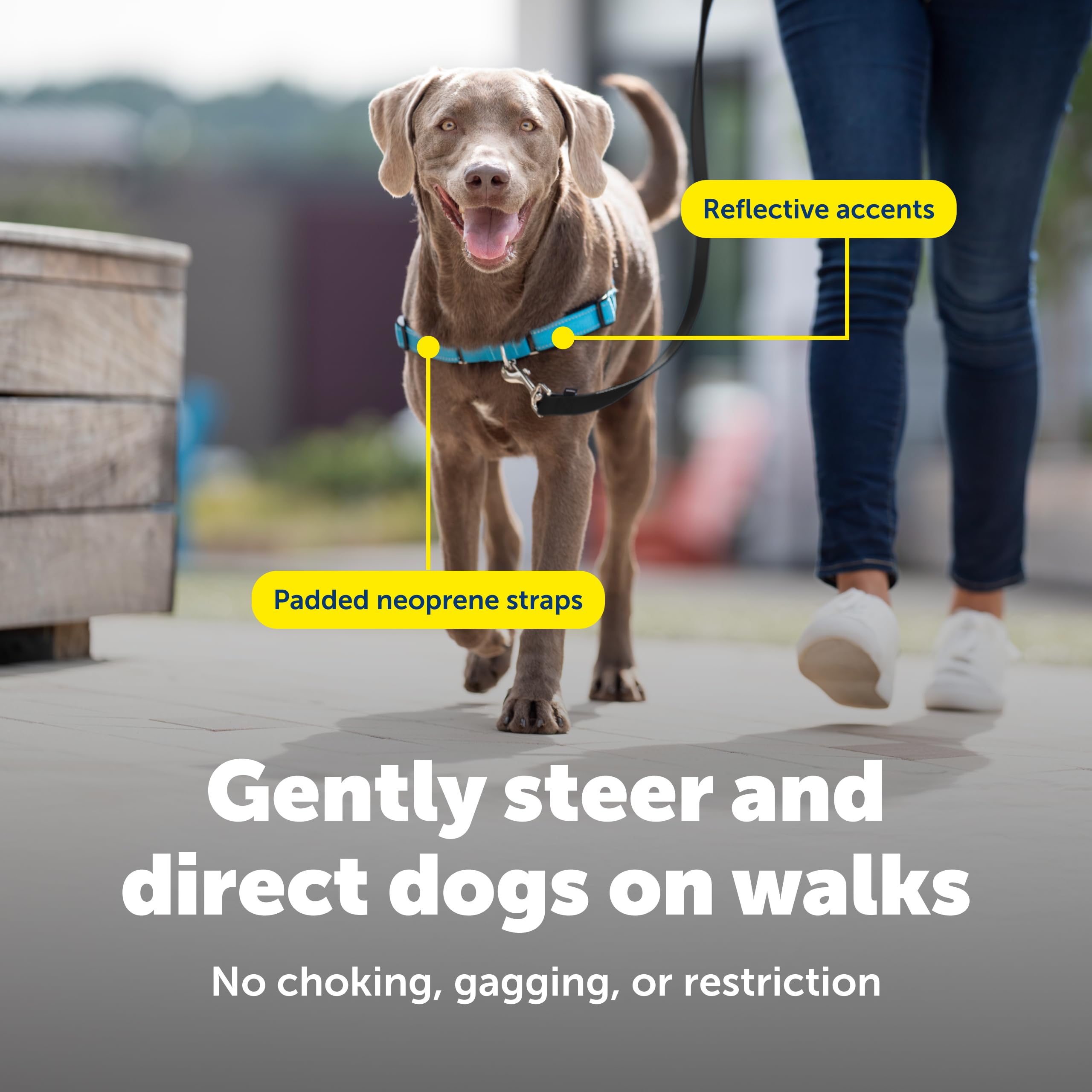 Arnés PetSafe Deluxe Easy Walk con ajuste rápido en hombro para vestir fácilmente.