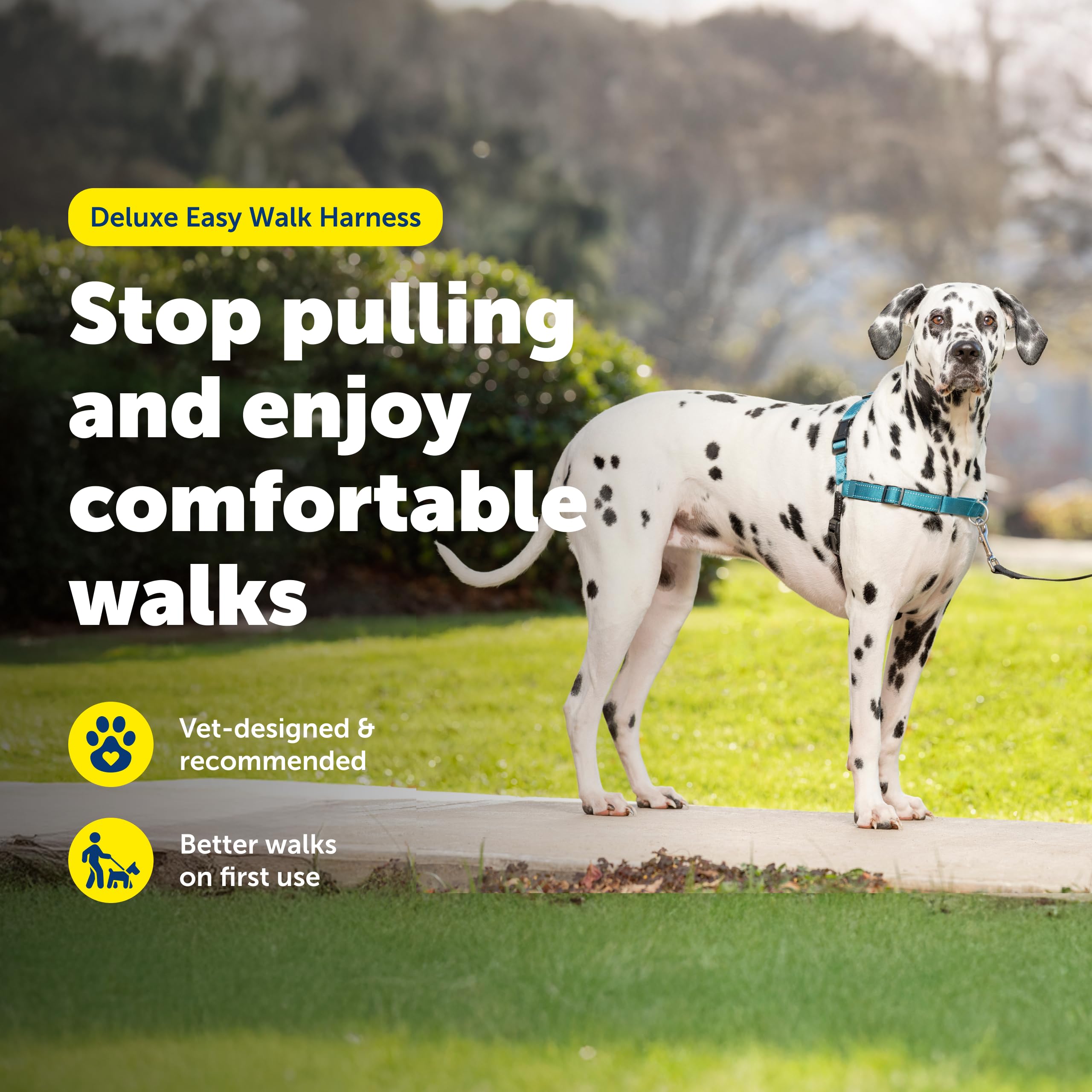 Arnés PetSafe Deluxe Easy Walk con correas transpirables para mayor comodidad.
