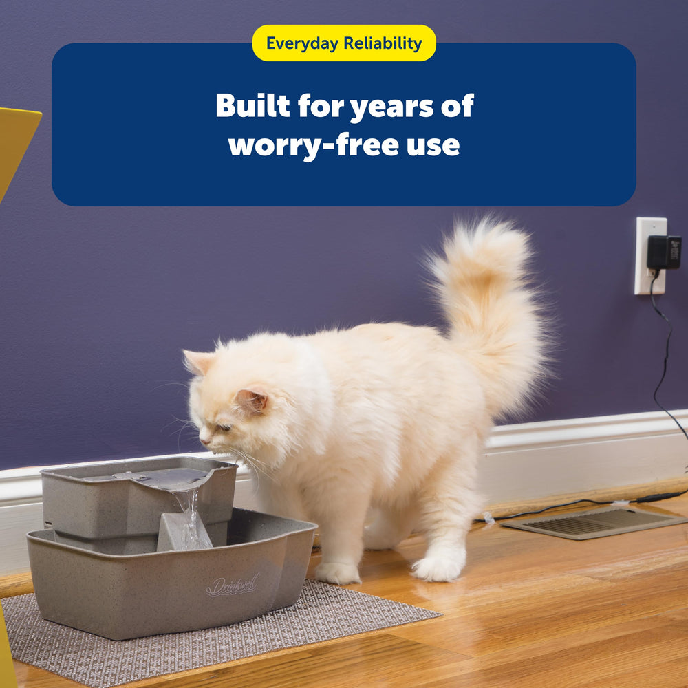 PetSafe Drinkwell diseño silencioso para uso diario sin ruidos.