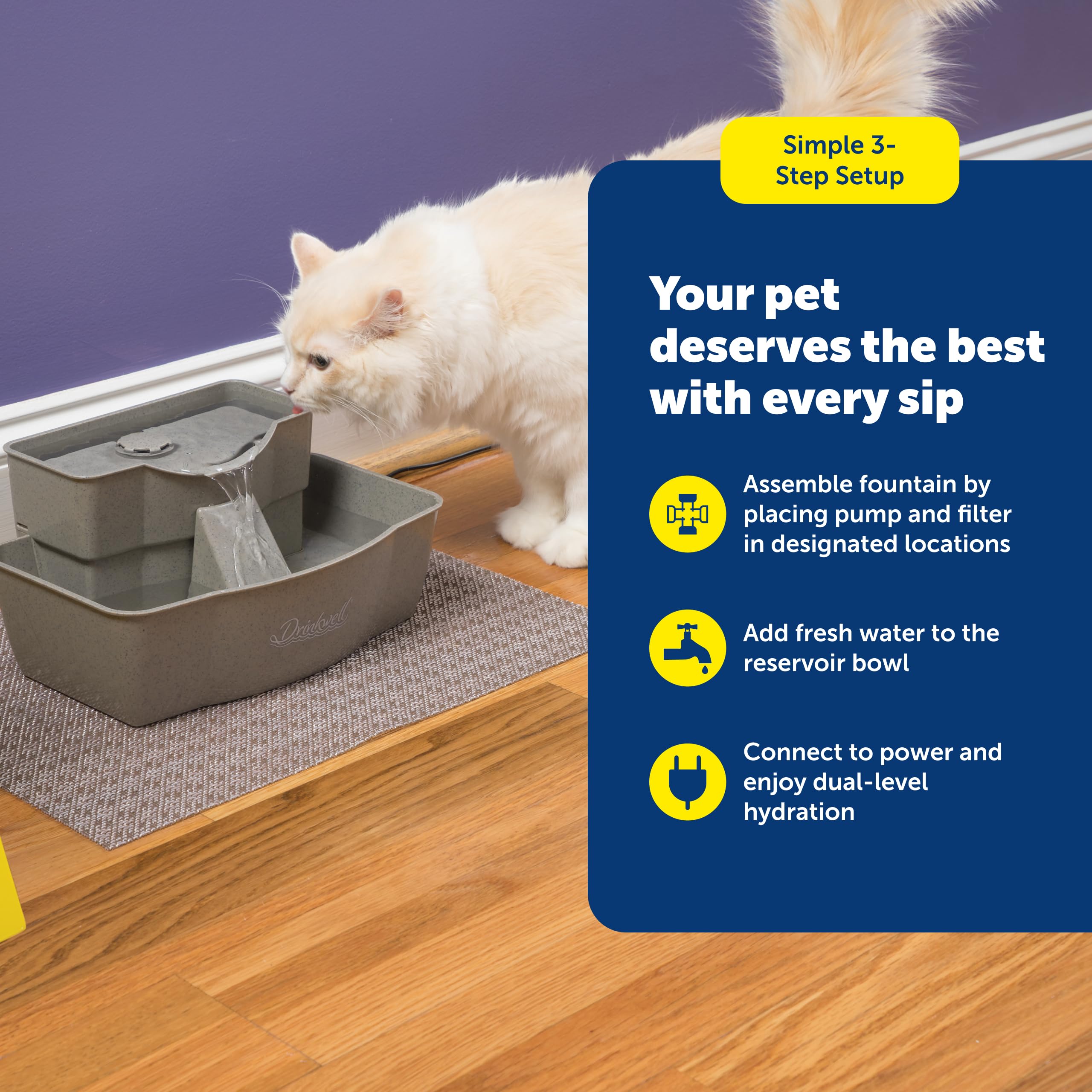 PetSafe Drinkwell plástico libre de BPA para limpieza segura.