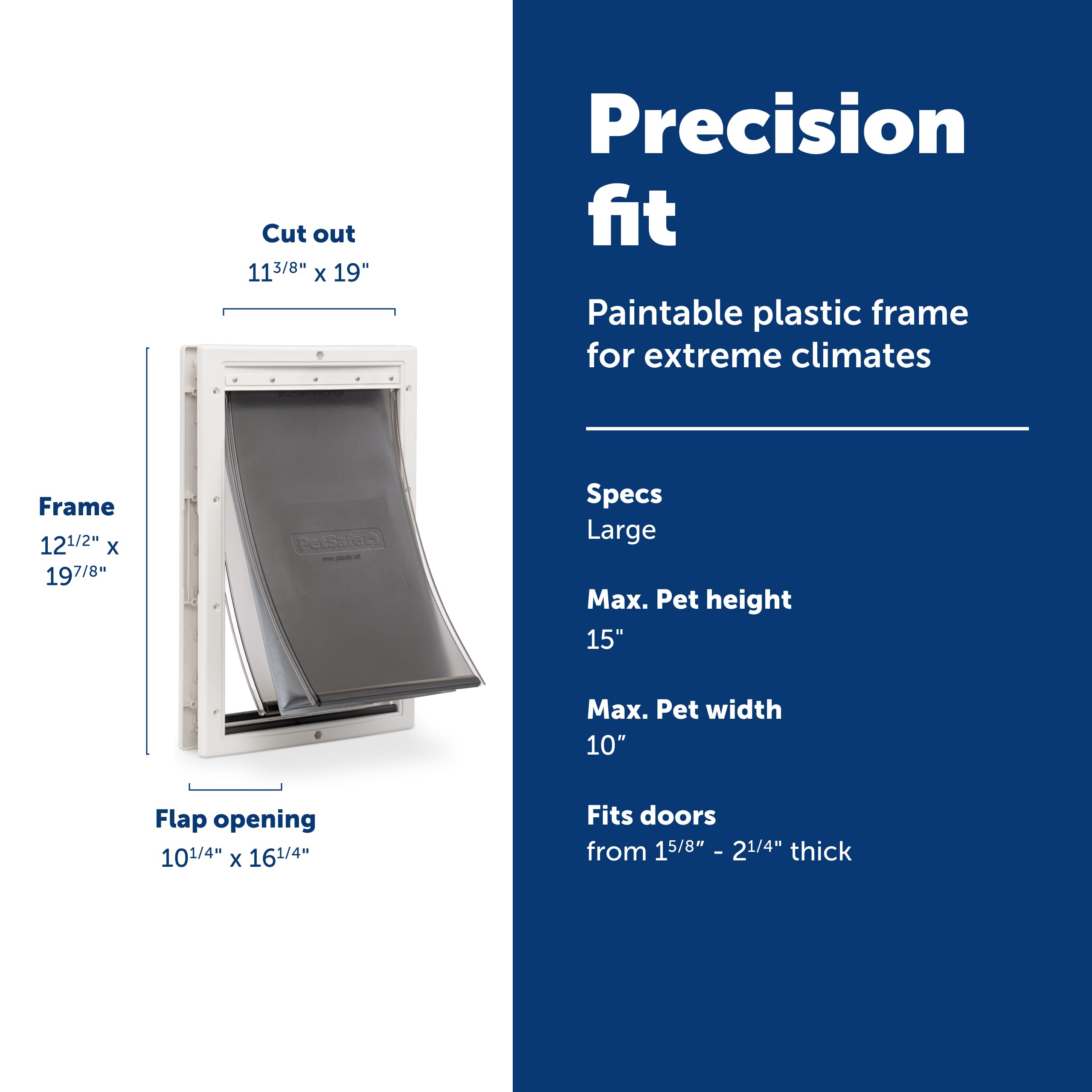 Marco plástico pintable PetSafe Extreme Weather para combinar con la decoración