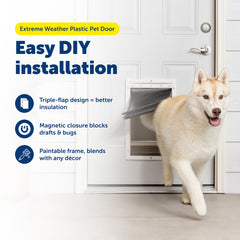 Puerta PetSafe Extreme Weather con triple flap para mejor aislamiento
